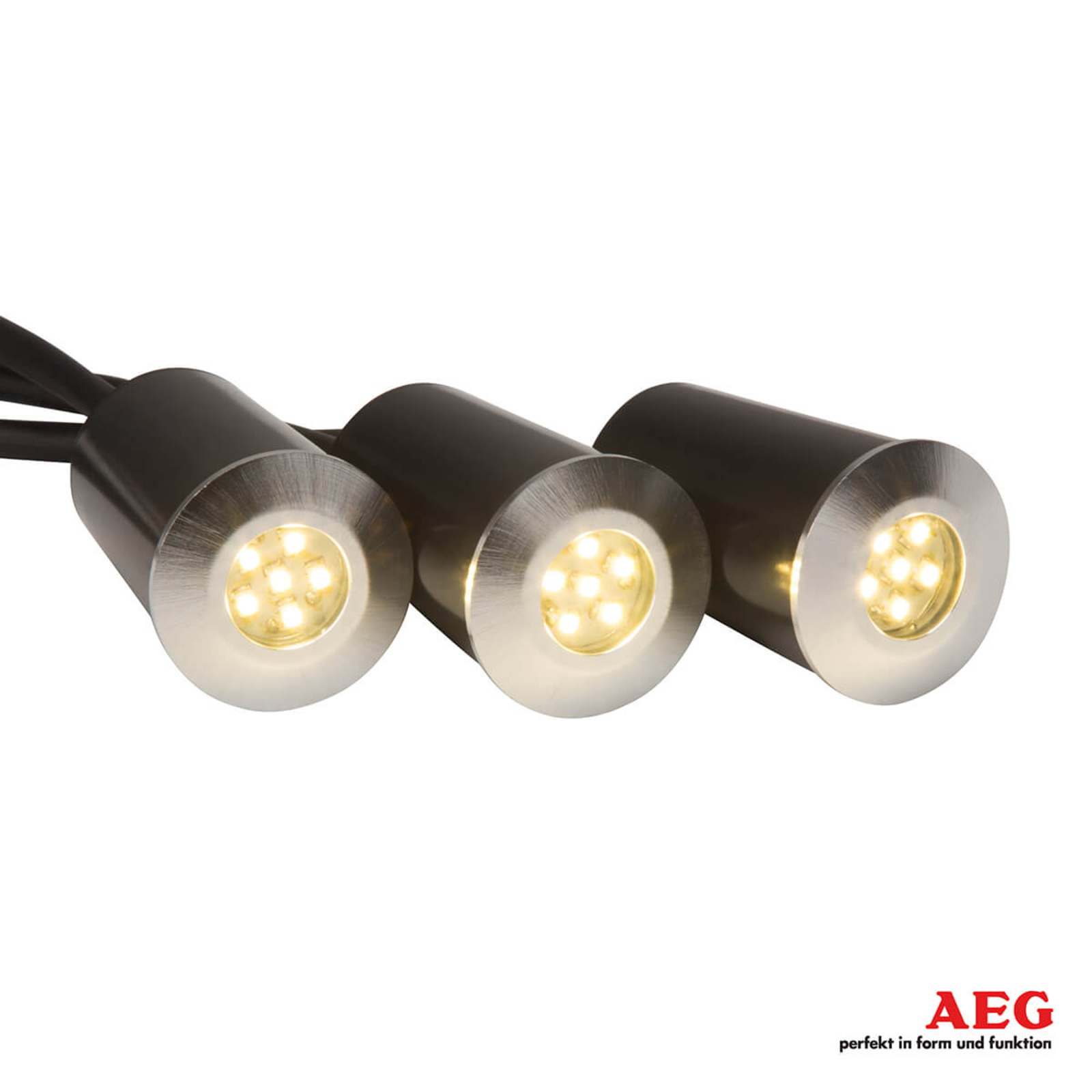 AEG Albedo - LED recessed floor light, set of three, aluminium, plastic, 1.2 W, energy efficiency: A+