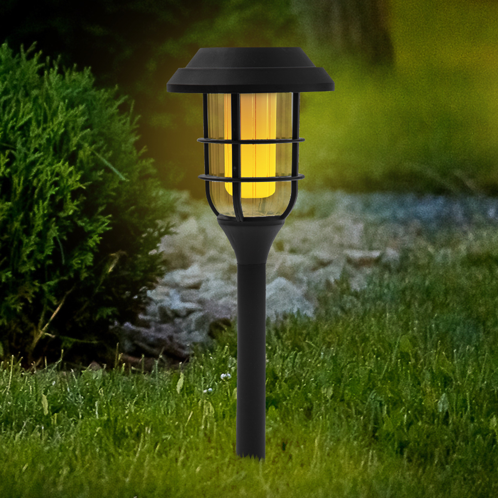 Lampioncino LED solare Fano, nero, set 3x