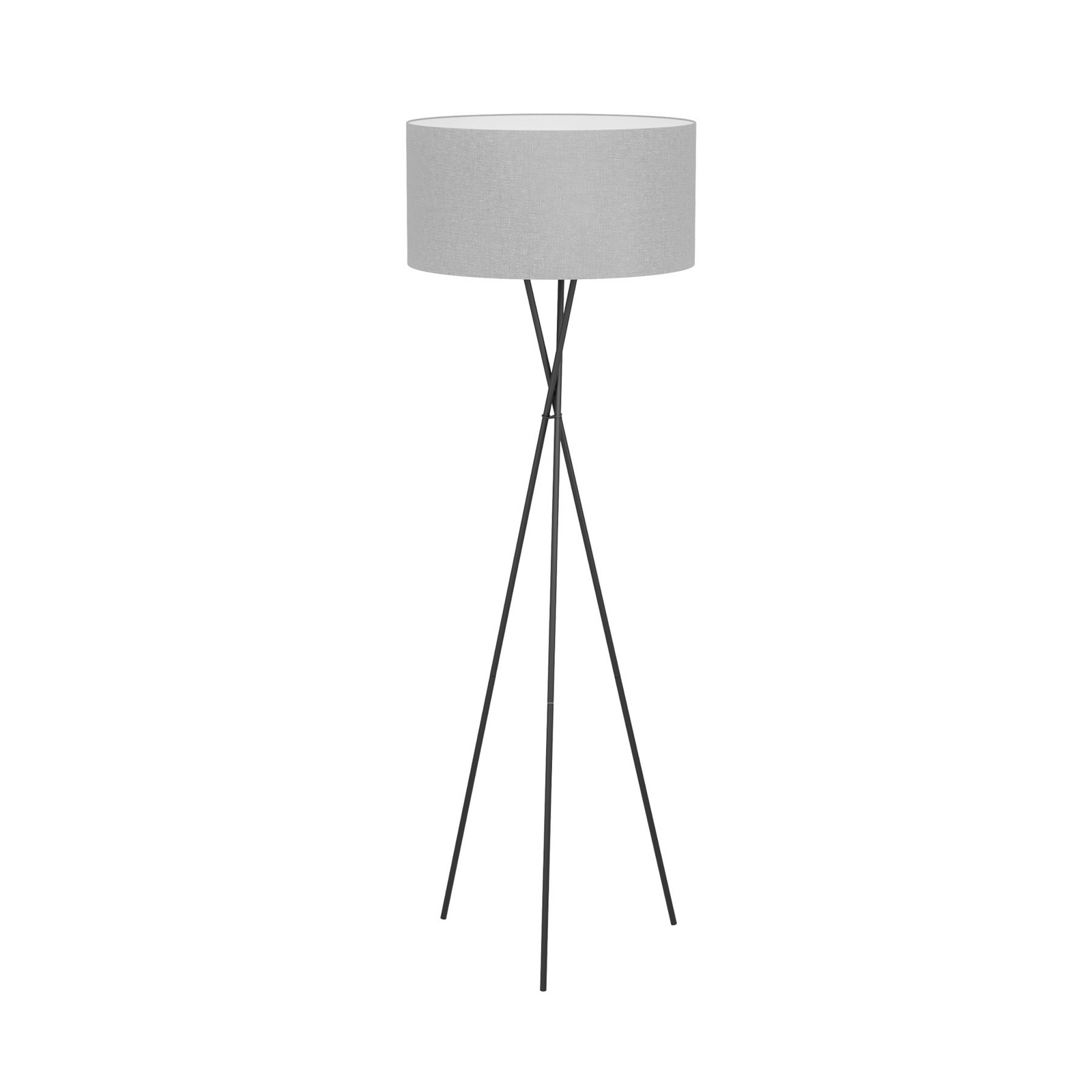 Lampadaire Fondachelli avec abat-jour en lin gris