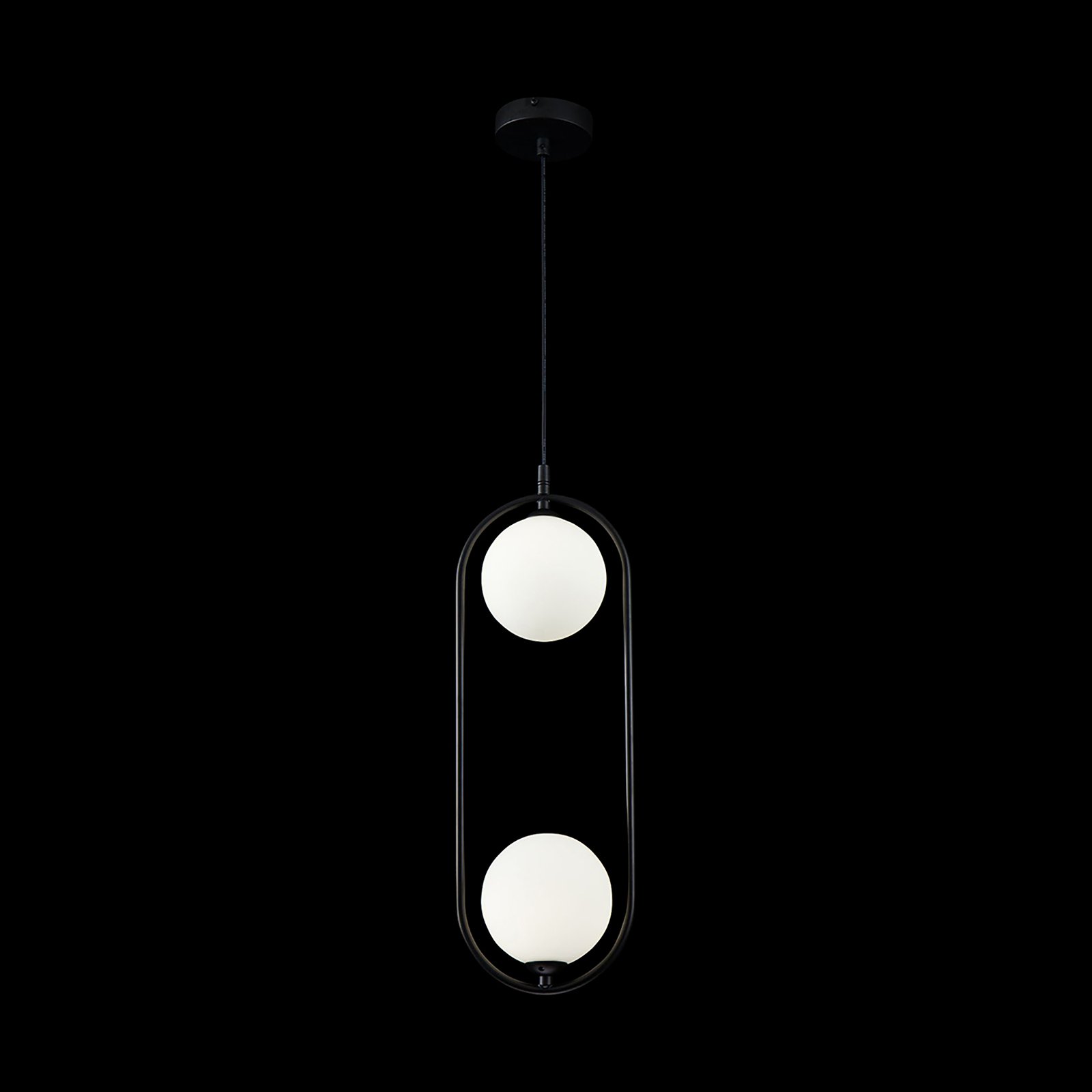 Maytoni Ring suspension à 2 lampes noir/blanc