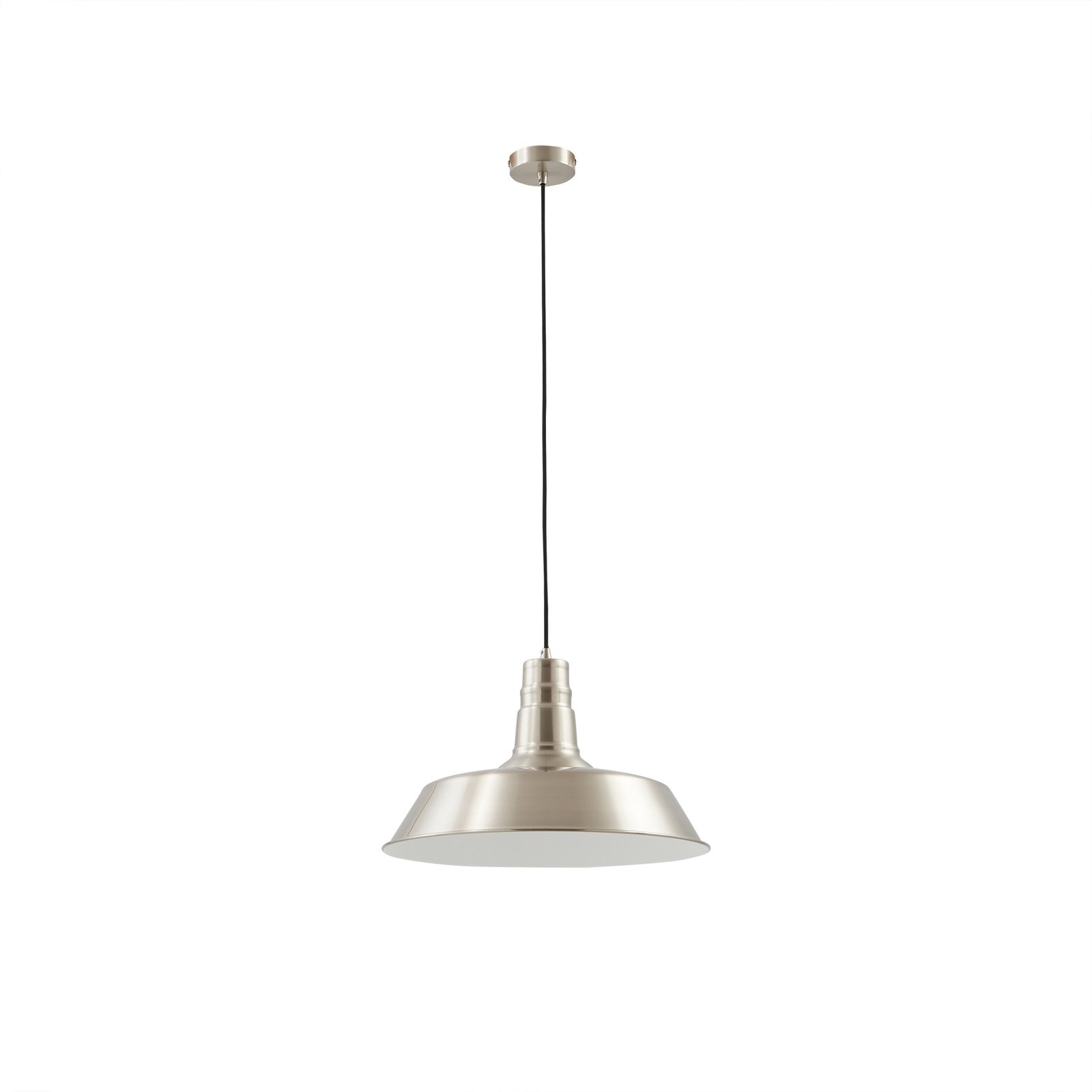 Hanglamp Lindby Laylan, nikkel/wit, Ø 46 cm, metaal