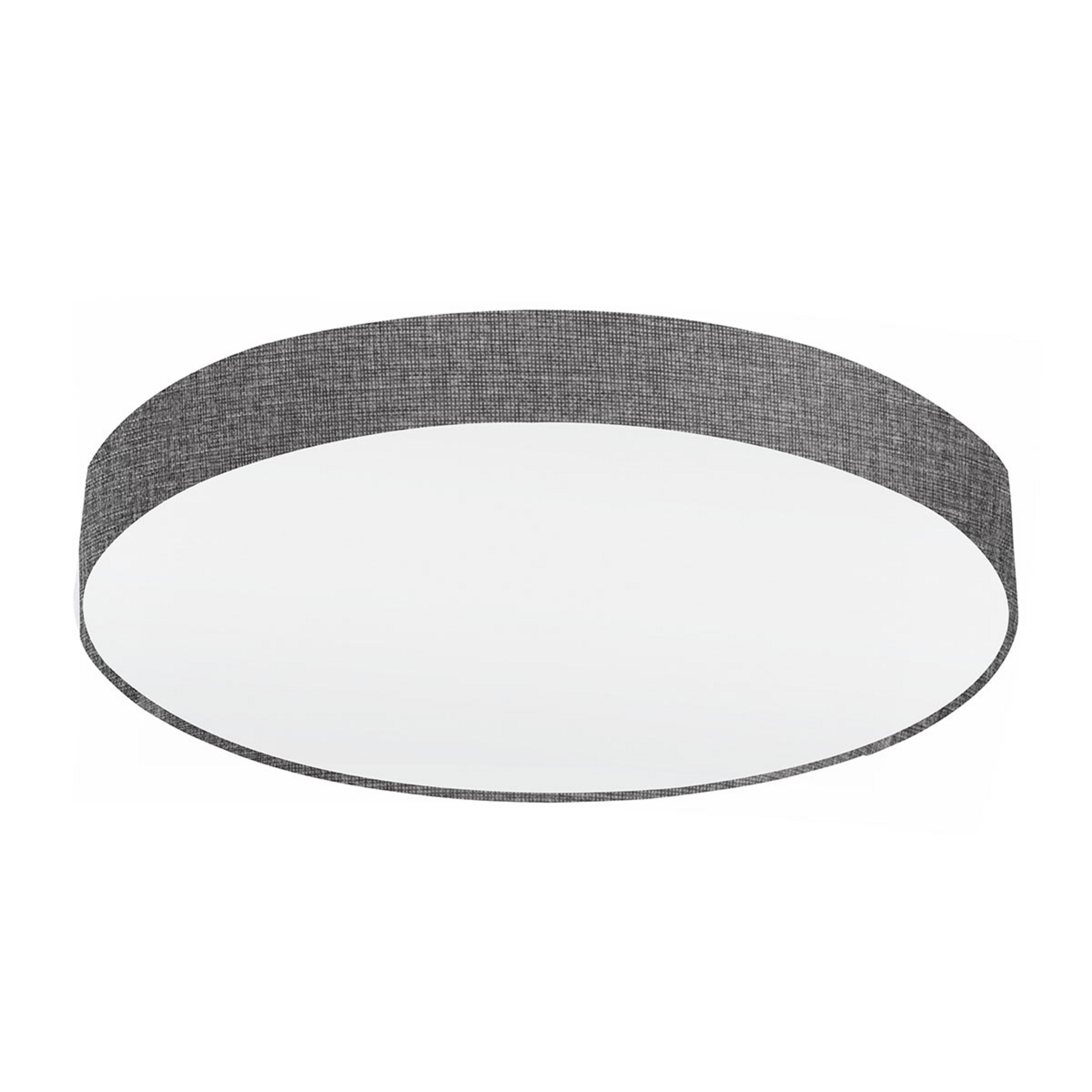 Graue Deckenlampe Pasteri mit Leinenschirm 76 cm