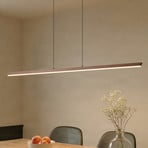 LED závesné svietidlo Lucande Solvar, 158 cm, hnedá, CCT, stmievateľné