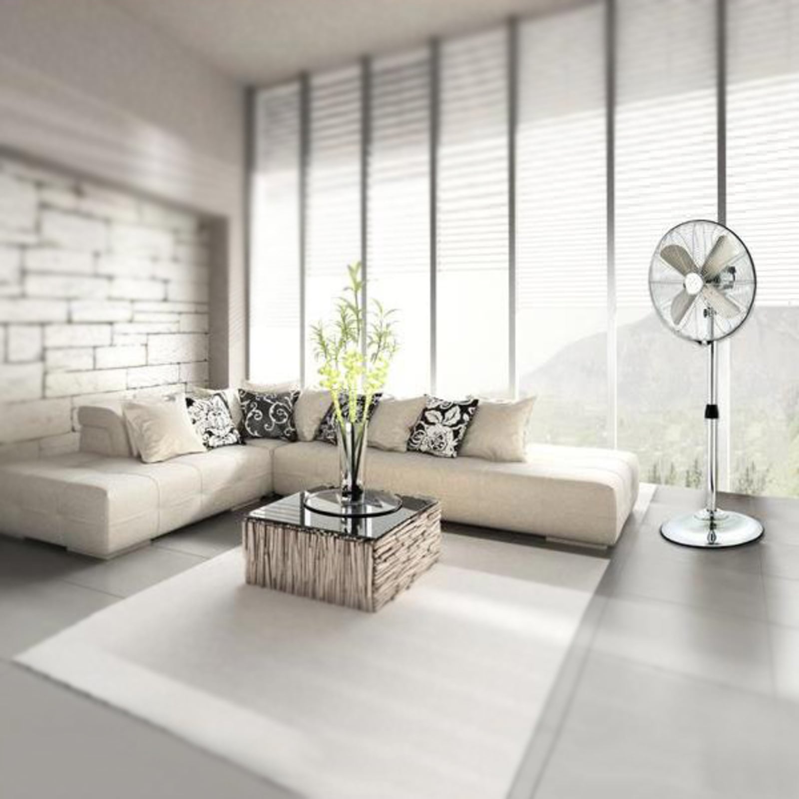 3 in 1 Silver Stream Standventilator, chrom - Westinghouse