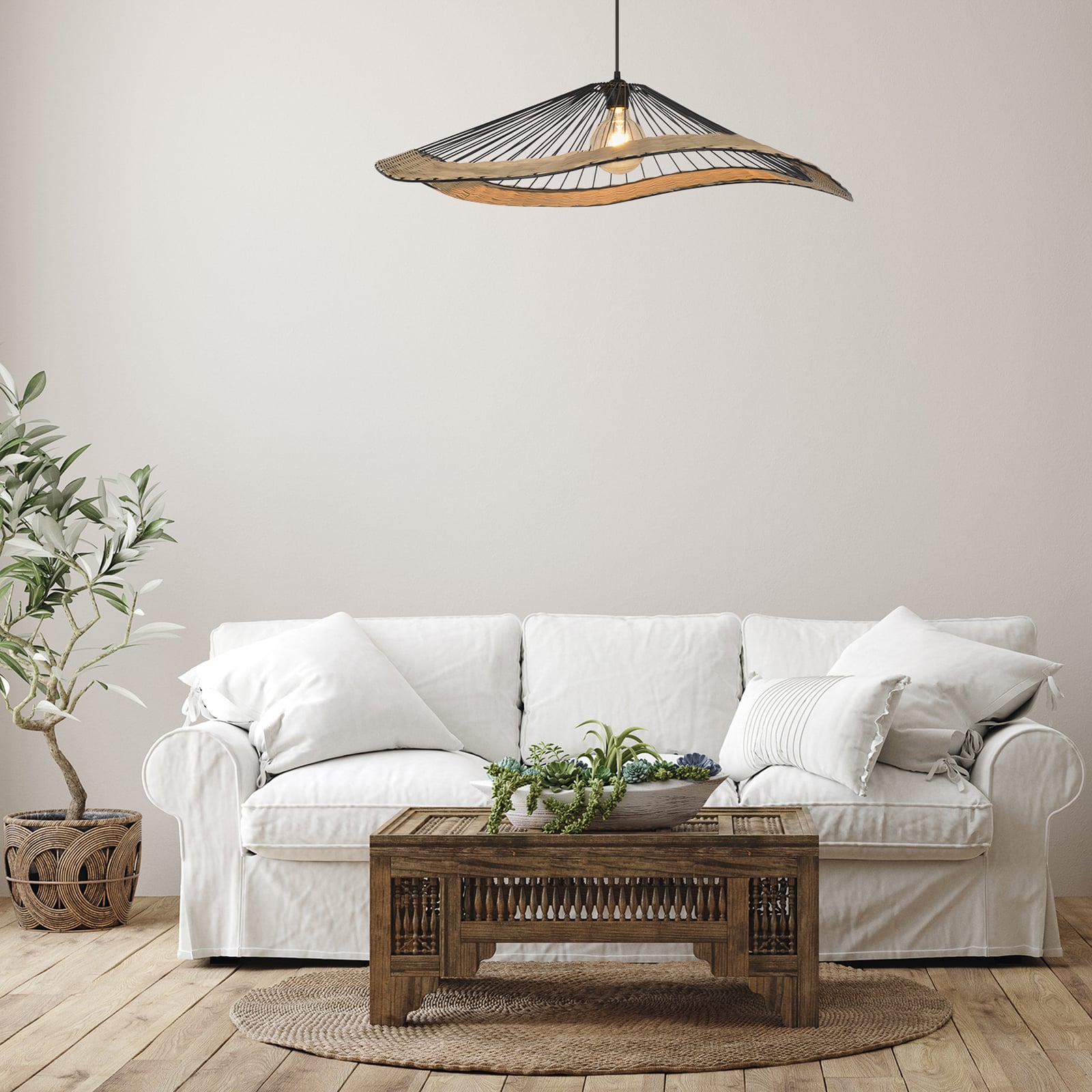 Lampada a sospensione Mekong nera, altezza 18 cm - COREP SAS