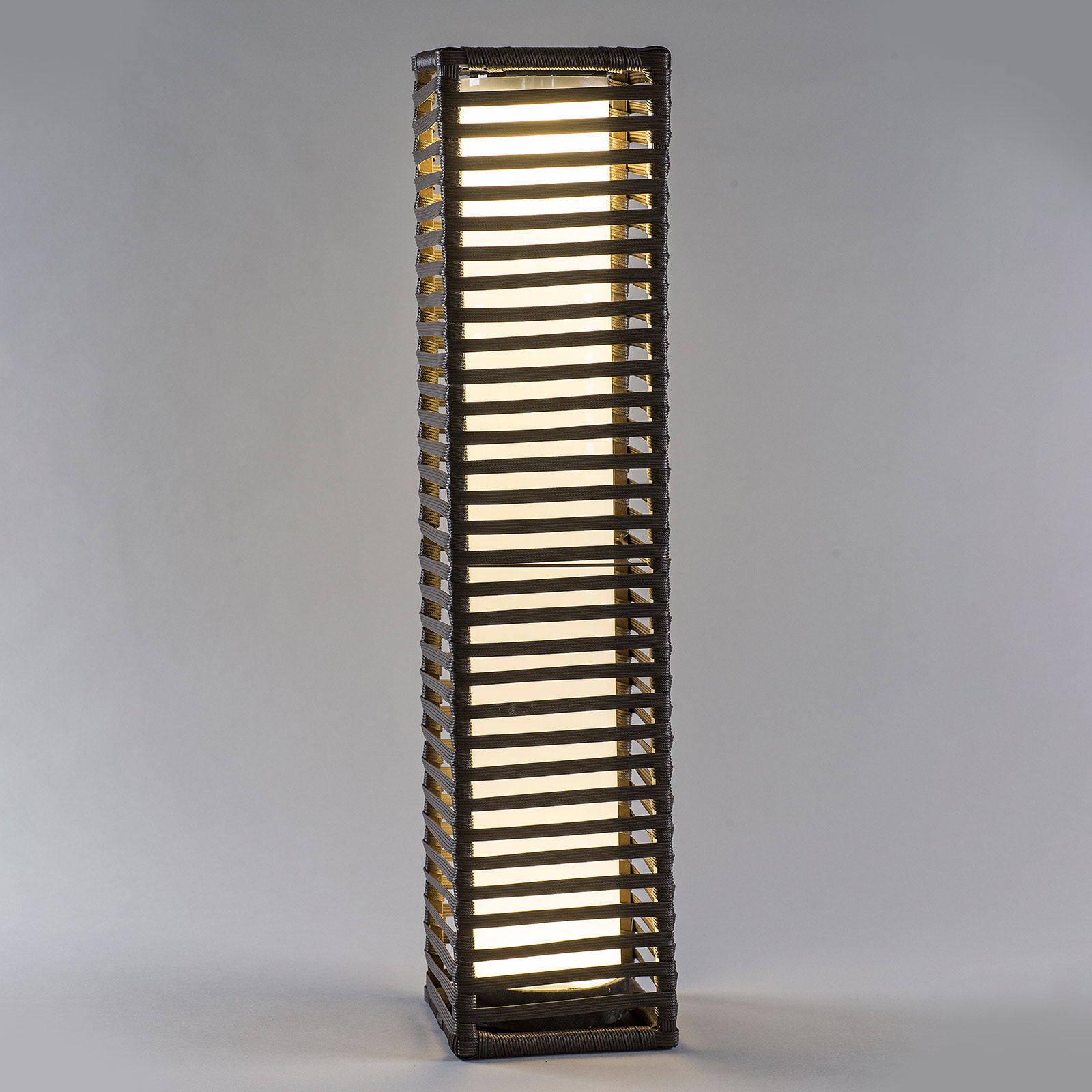 Saico LED-solcellelampe S?ule rattan, kantet - solcellelampe - solare dekorasjonslampe - plast