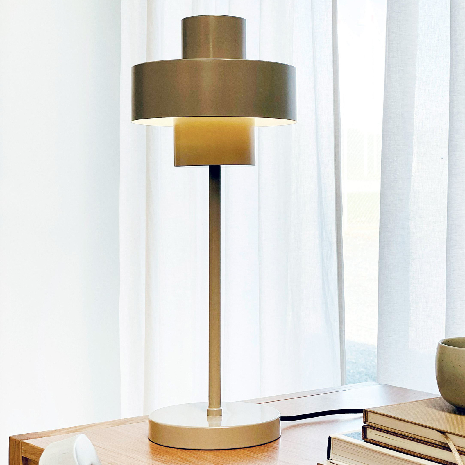 Dyberg Larsen table lamp Stoke, grey, height 49.5 cm