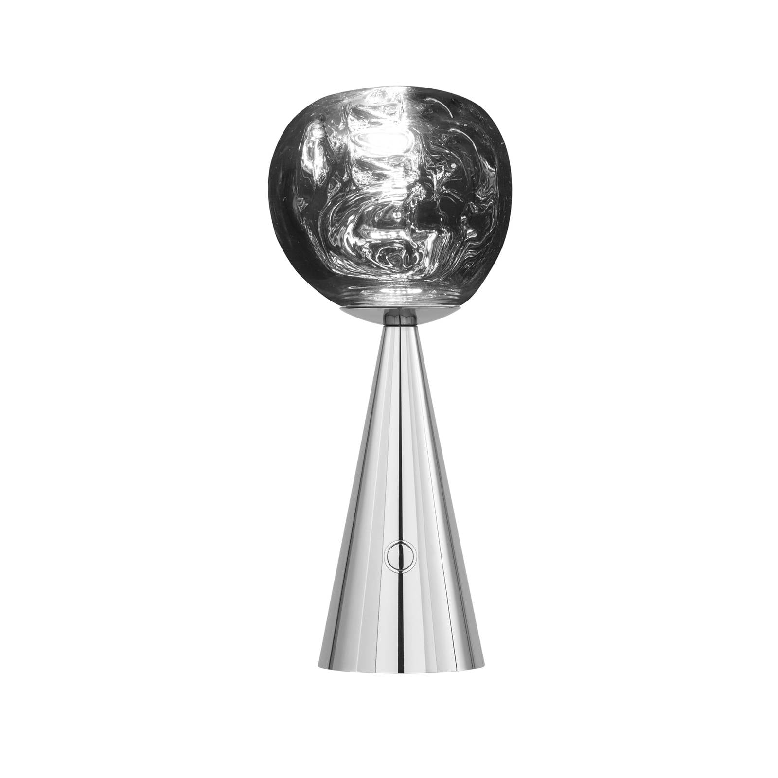 Tom Dixon LED-Akkutischlampe Melt Portable, silber, 29 cm
