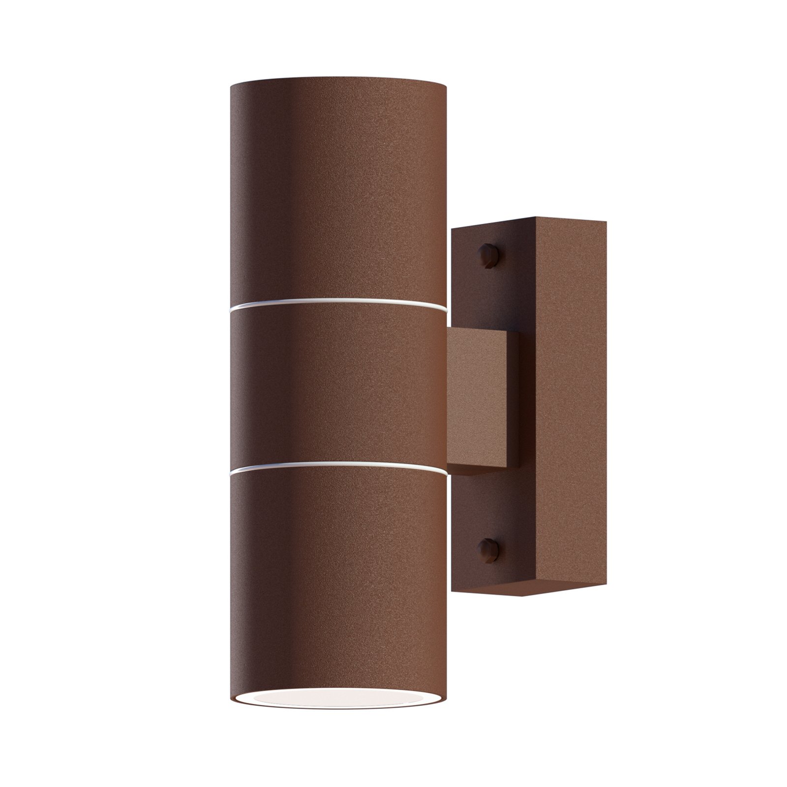 Calex outdoor wall lamp GU10 stainless steel up/down 17 cm, rust brown