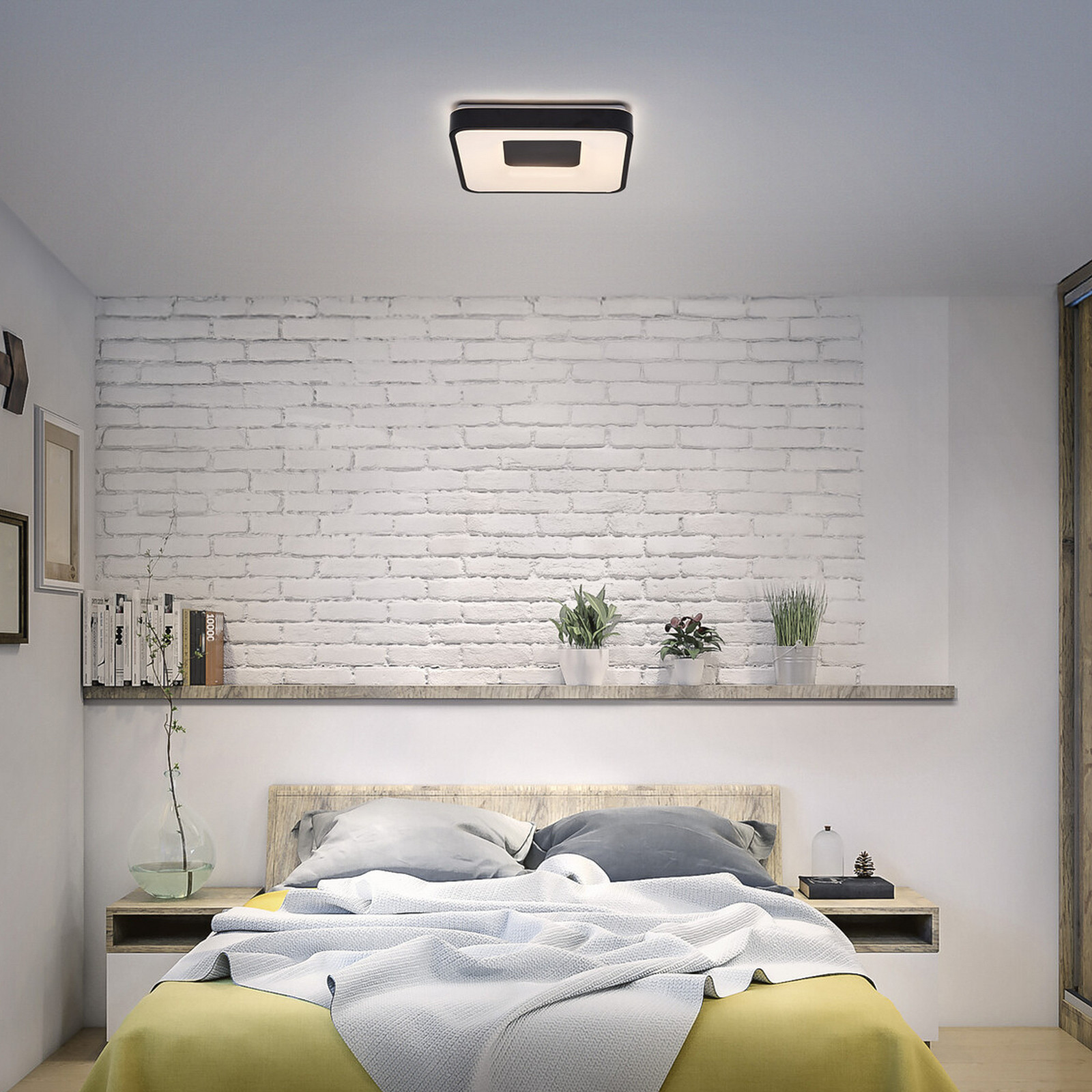 Plafonieră LED OSRAM ORBIS PIANA negru 49x49 cm clickdim - Camera de zi / sufragerie - Modern - Metal