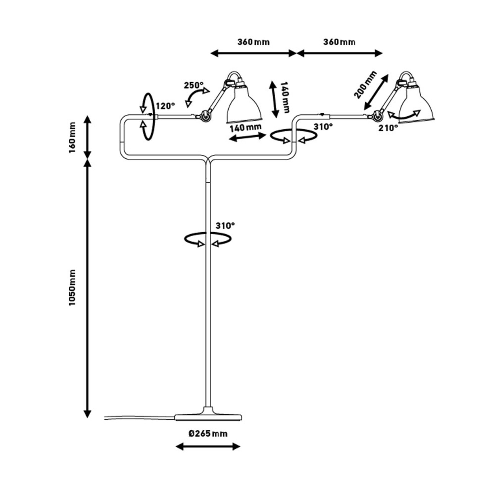 411 Lampadar Red - Lampe Gras