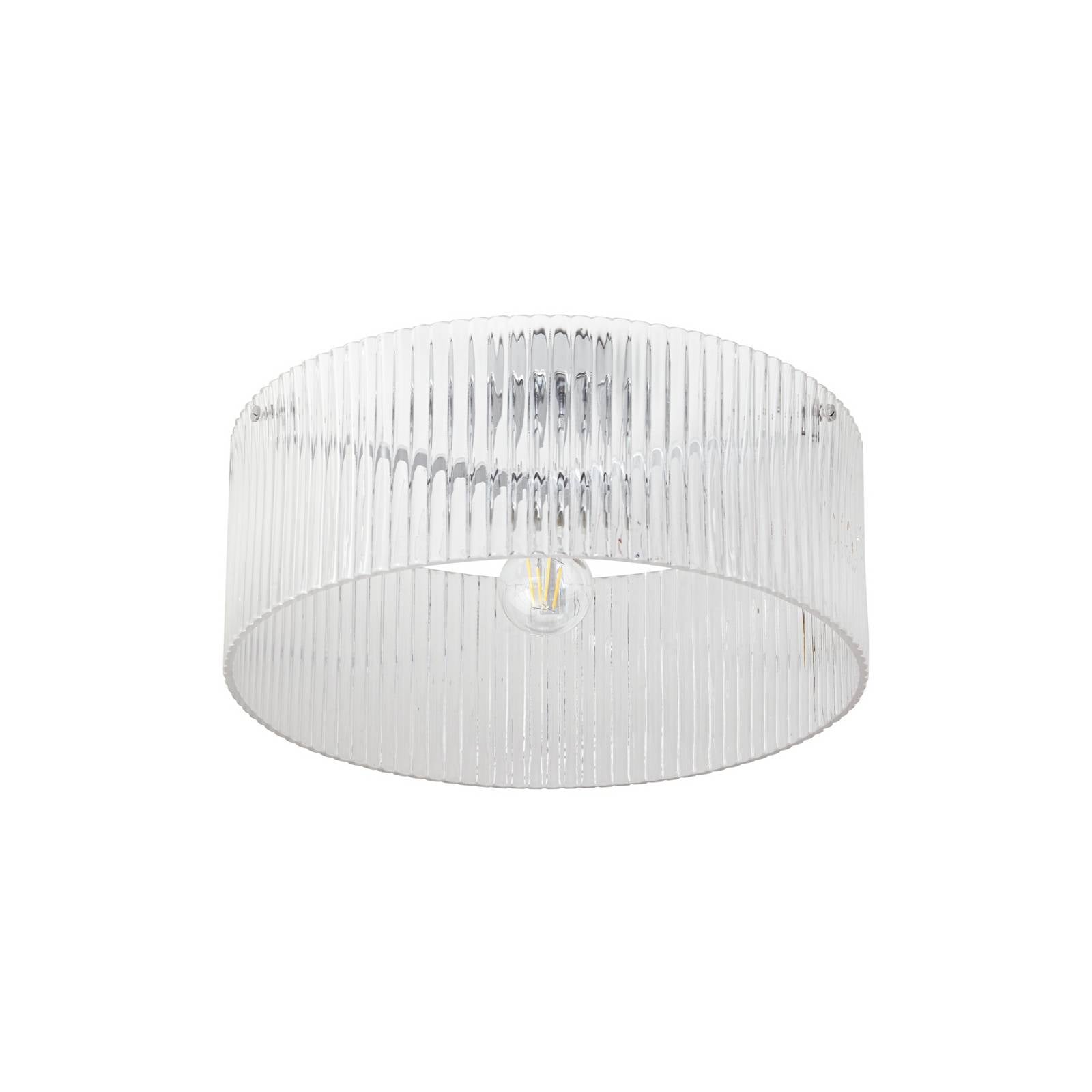 Lucande Deckenleuchte Meritt, chrom/klar, Ø 40 cm, Glas