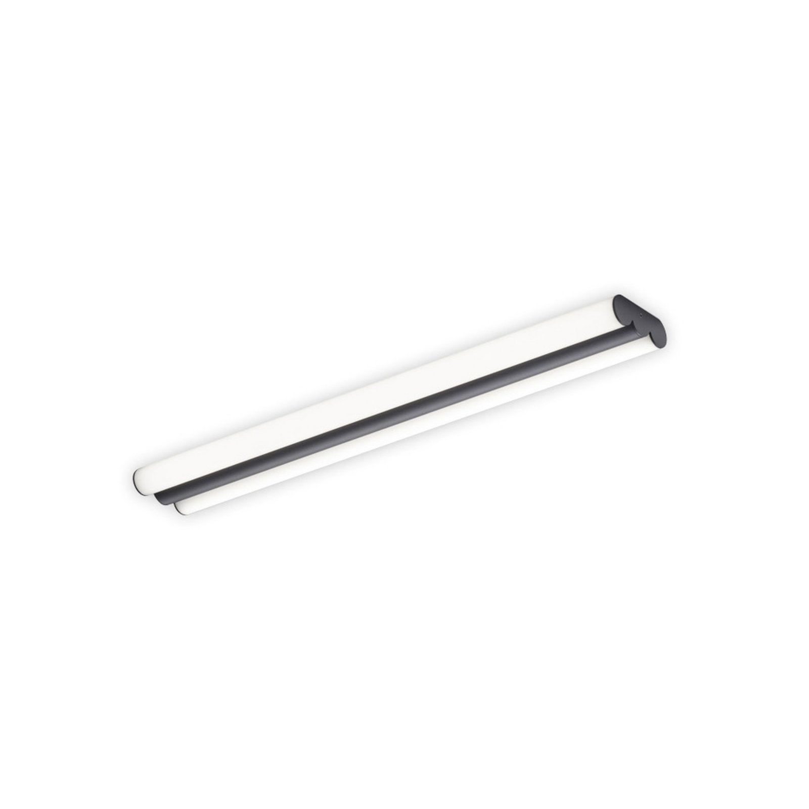 Helestra LED mirror lamp LOOM, length 60 cm, black, IP44