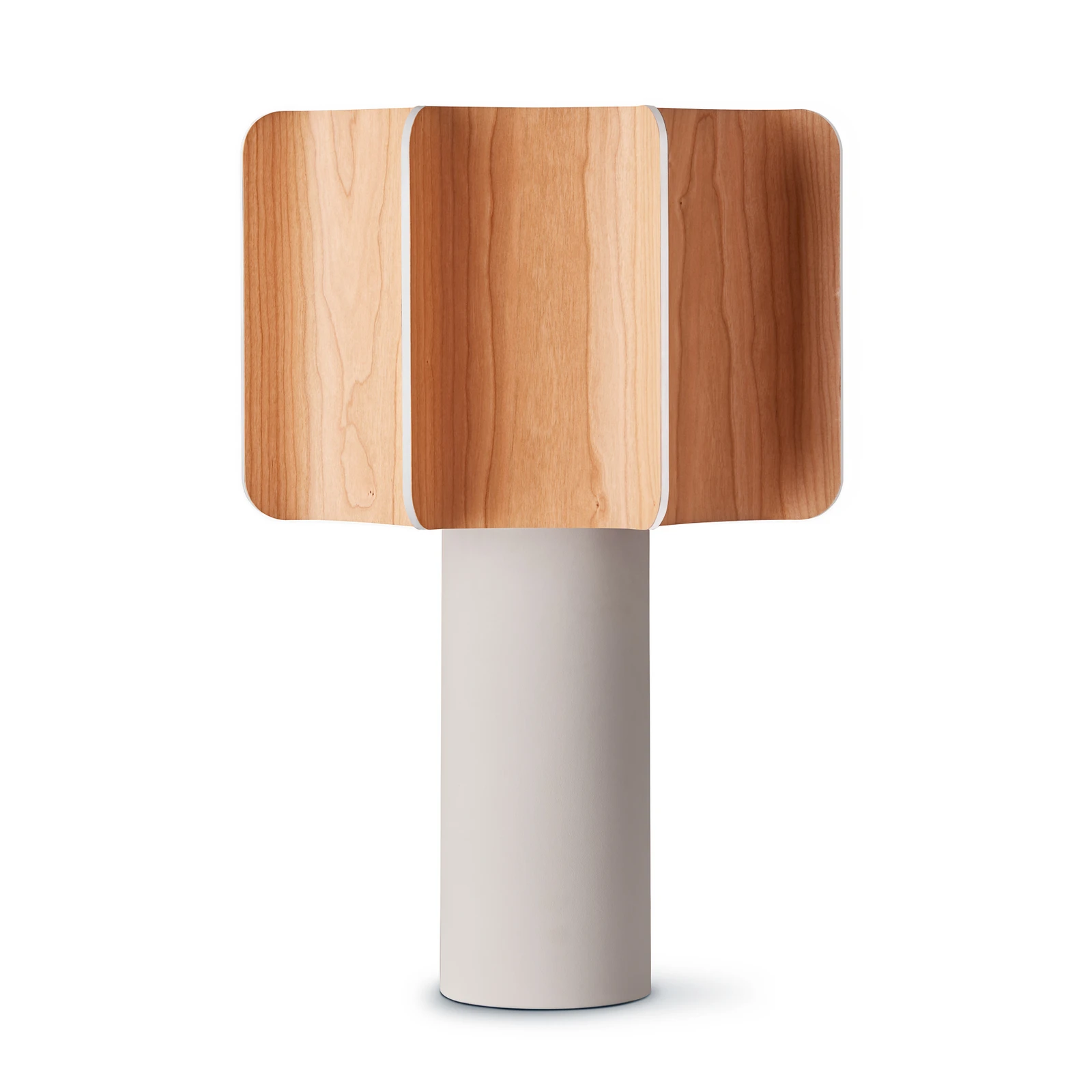 Stolová lampa LZF Kactos, farba čerešňového dreva/biela, výška 52 cm