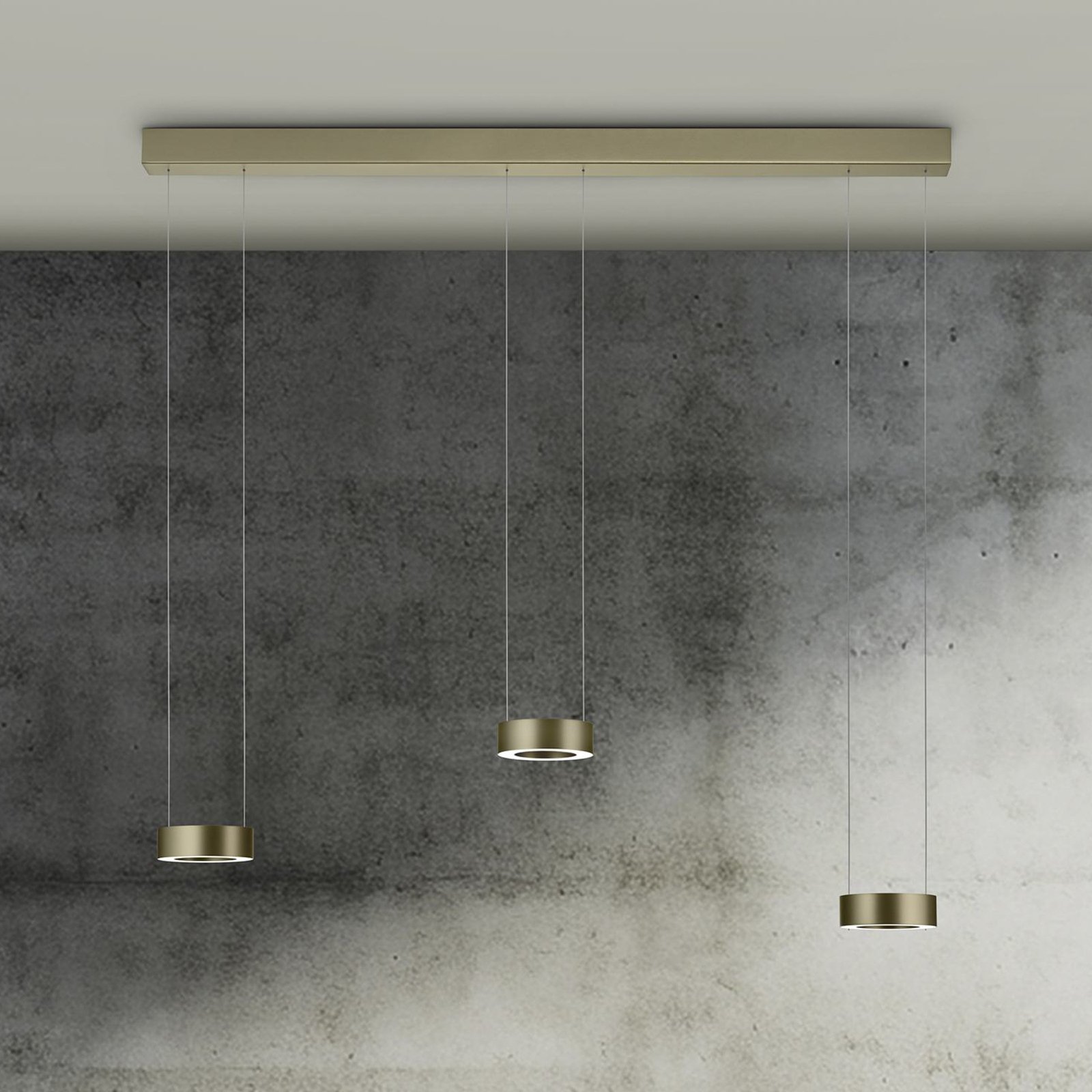 Suspension LED Zera, bronze, commande gestuelle