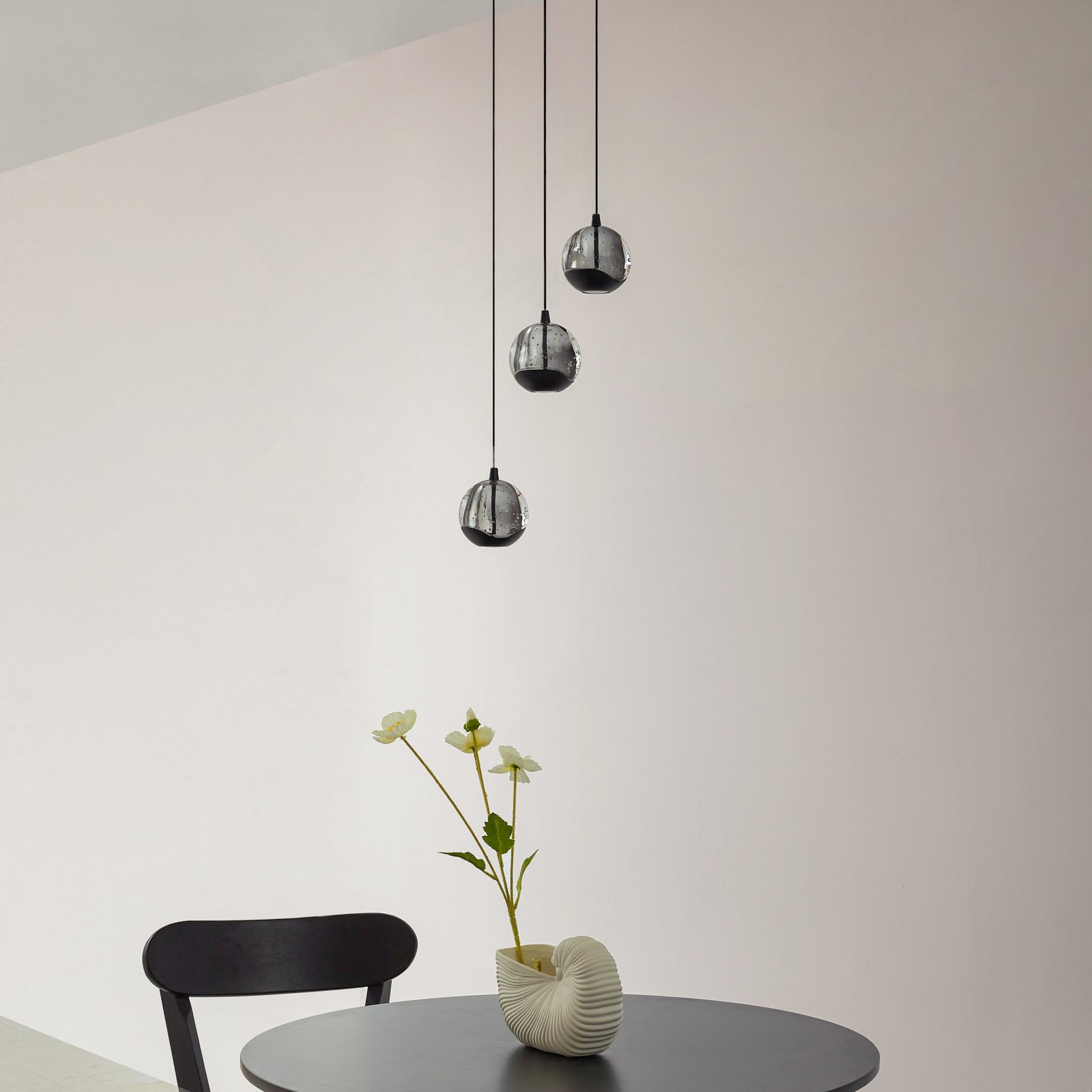 Hayley LED-Pendelleuchte dreiflammig schwarz Glas - Lucande