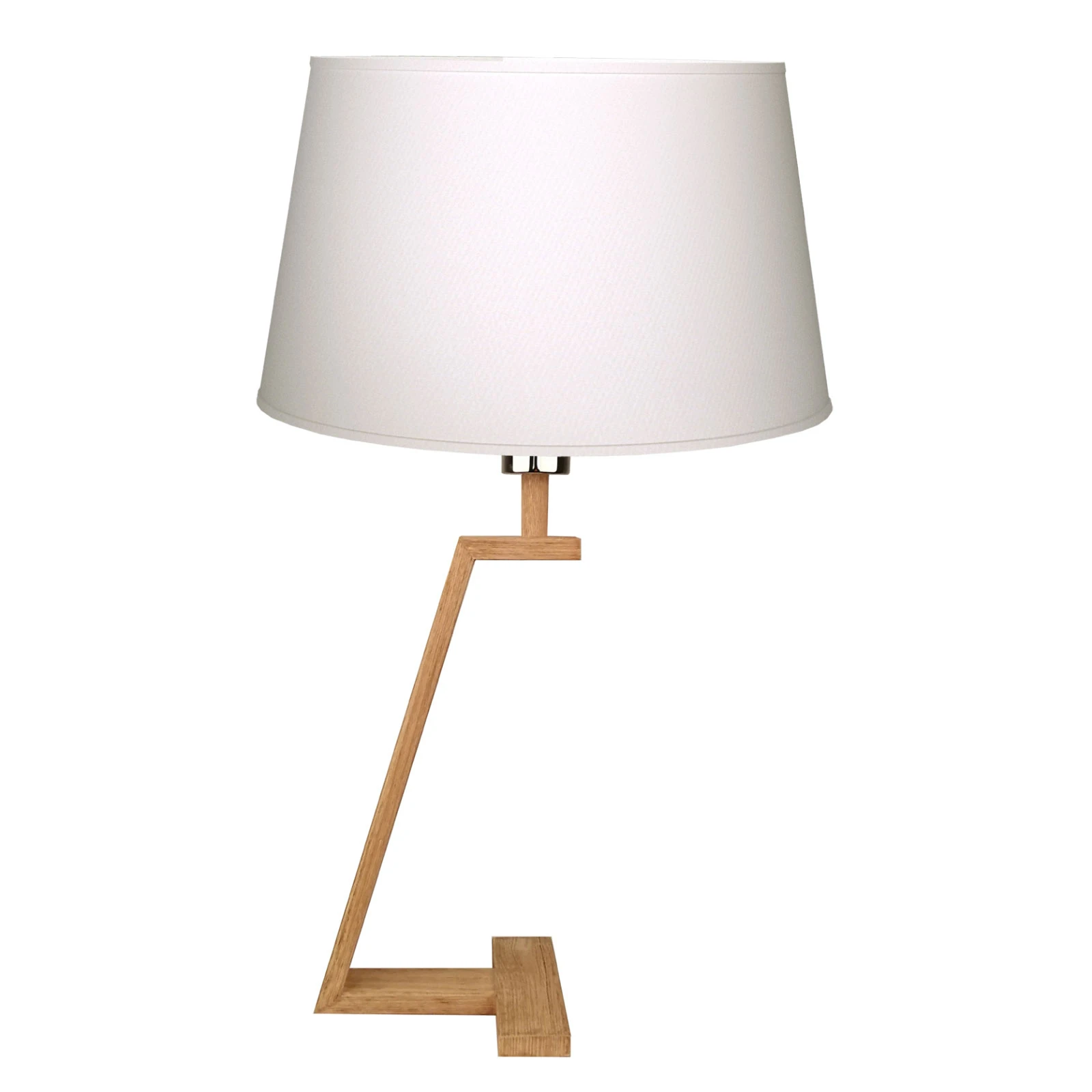 Stolní lampa Memphis LT ze dřeva a látky, bílá