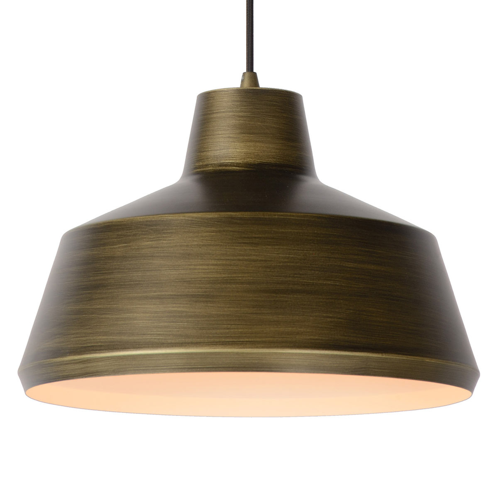 Lucide Neil hanging light with metal lampshade, bronze, for Living / Dining Room, metal, E27, 60 W, energy efficiency: A++, W: 35 cm, H: 23 cm