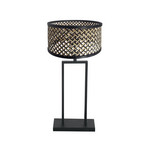 Tafellamp Stang 3856ZW, gevlochten zwart/naturel, H. 55 cm