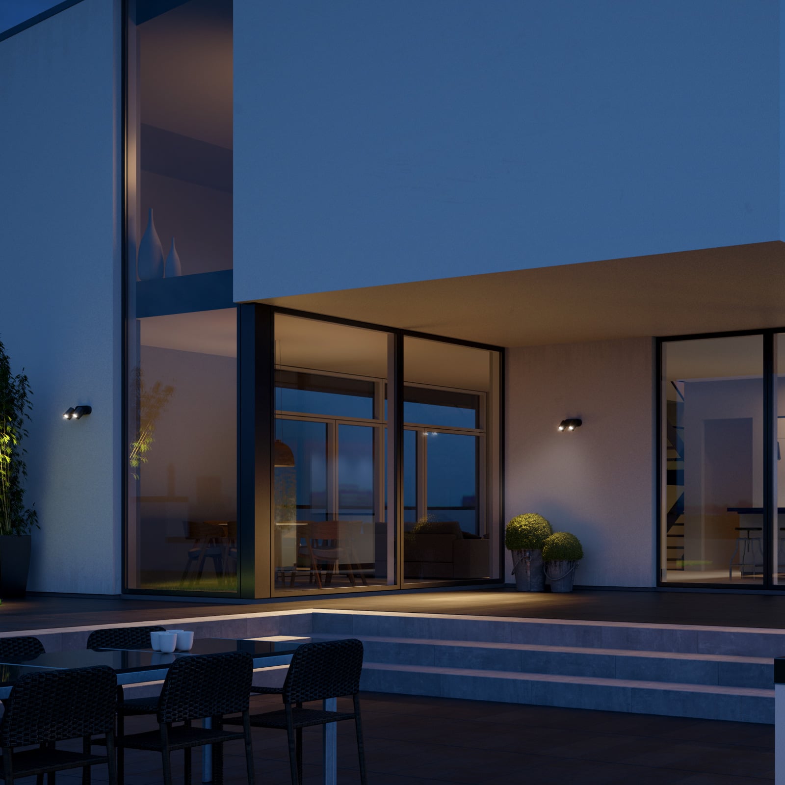 Jedan SC Smart Sensor vanjski reflektor, 2 svjetla, antracit, IP44 - STEINEL