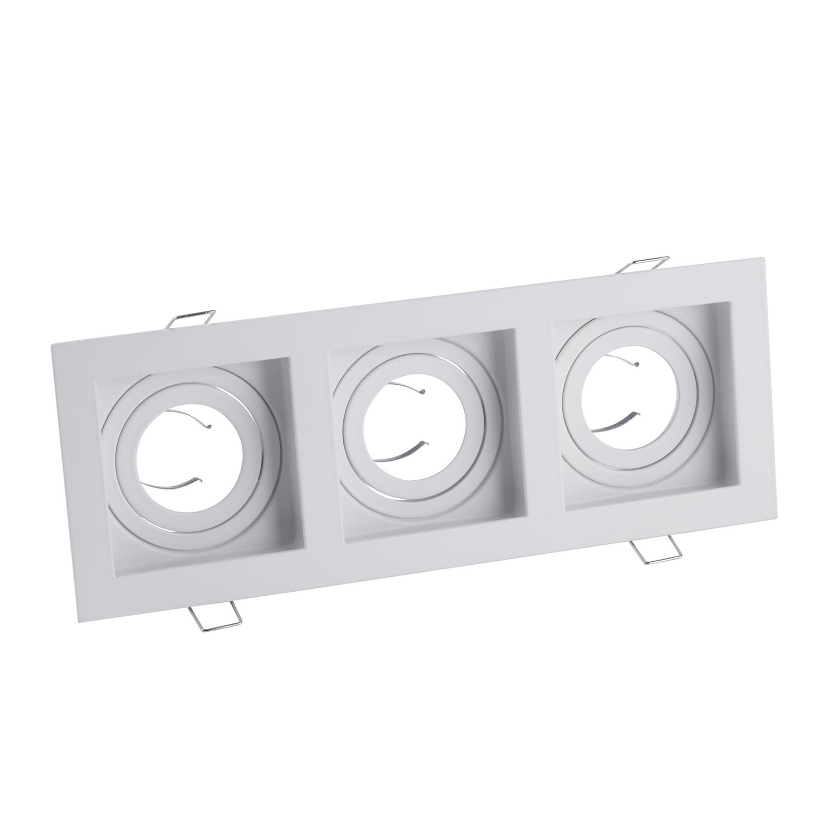 Grid Three recessed light, 3-bulb, white, 27x10 cm, aluminium, GU10