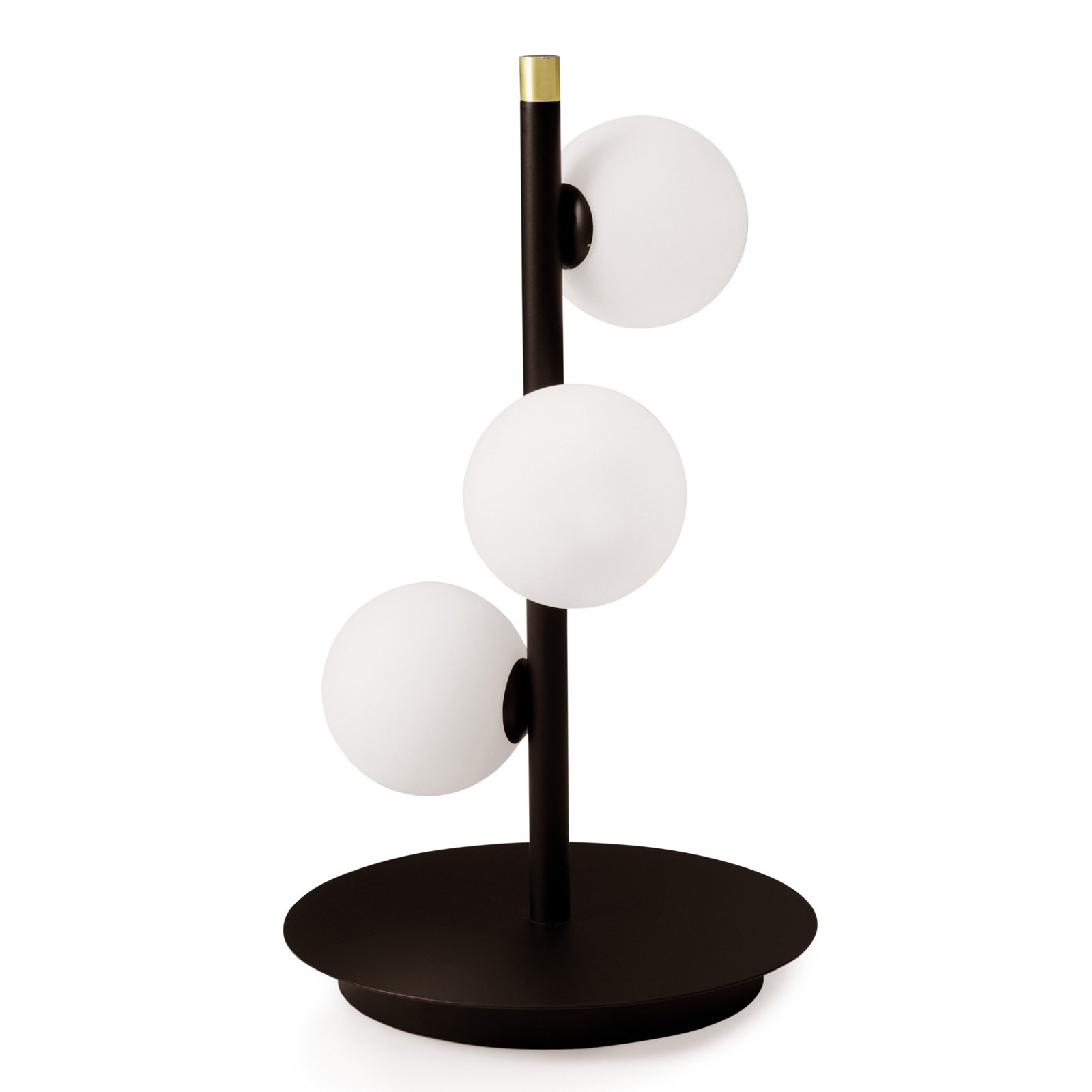 Lámpara de mesa Pomì con tres esferas de vidrio