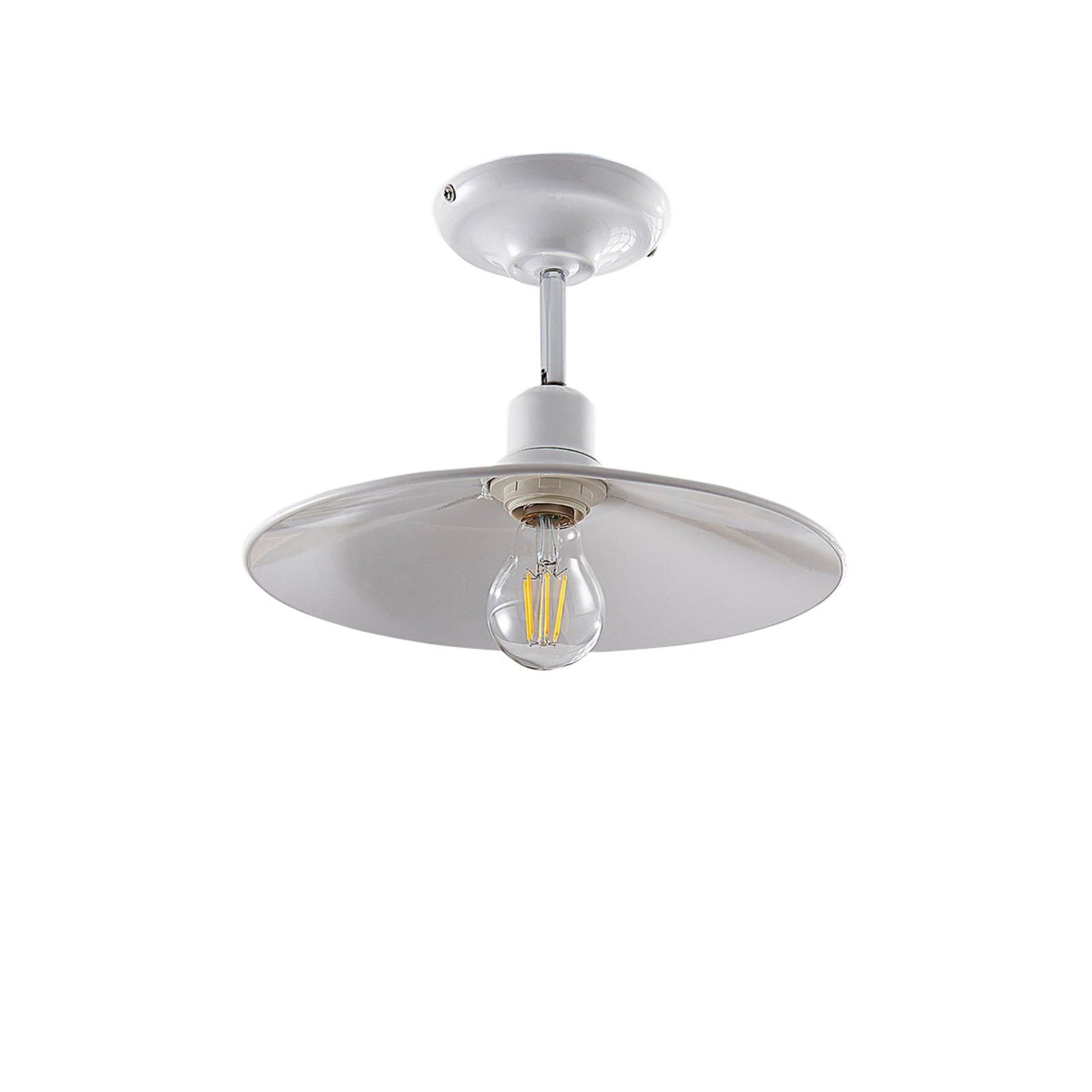 Phinea white metal ceiling light, vintage look