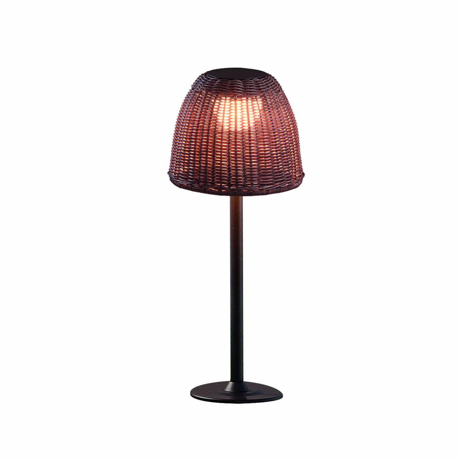 Bover LED-Sockellampe Atticus, Höhe 50 cm, grafitbraun/braun