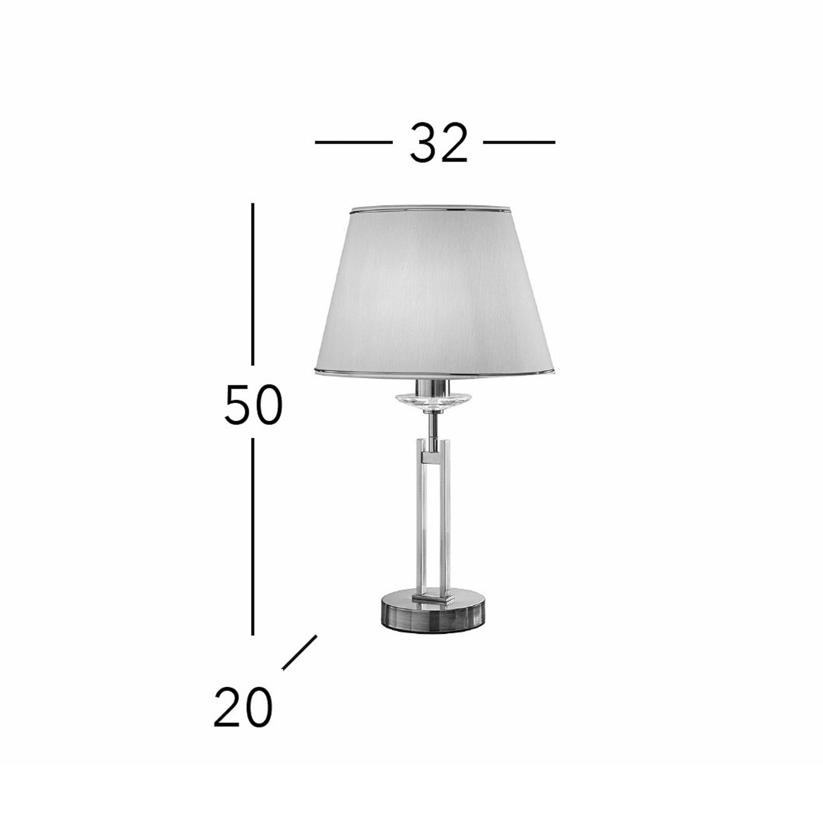 KOLARZ Lampe de table Imperial, hauteur 50 cm, couleur laiton