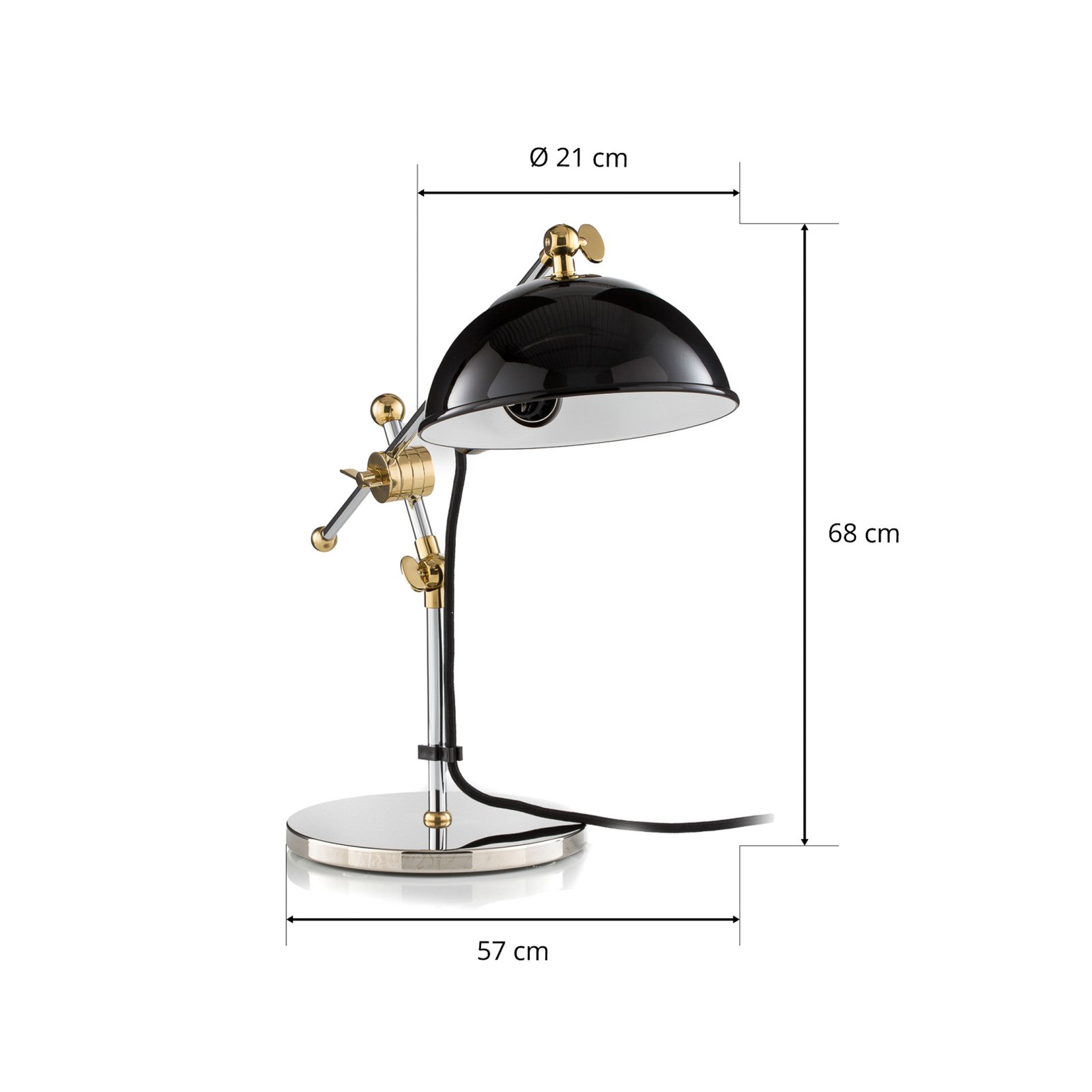 Lampe à poser 1927 avec articulations en laiton