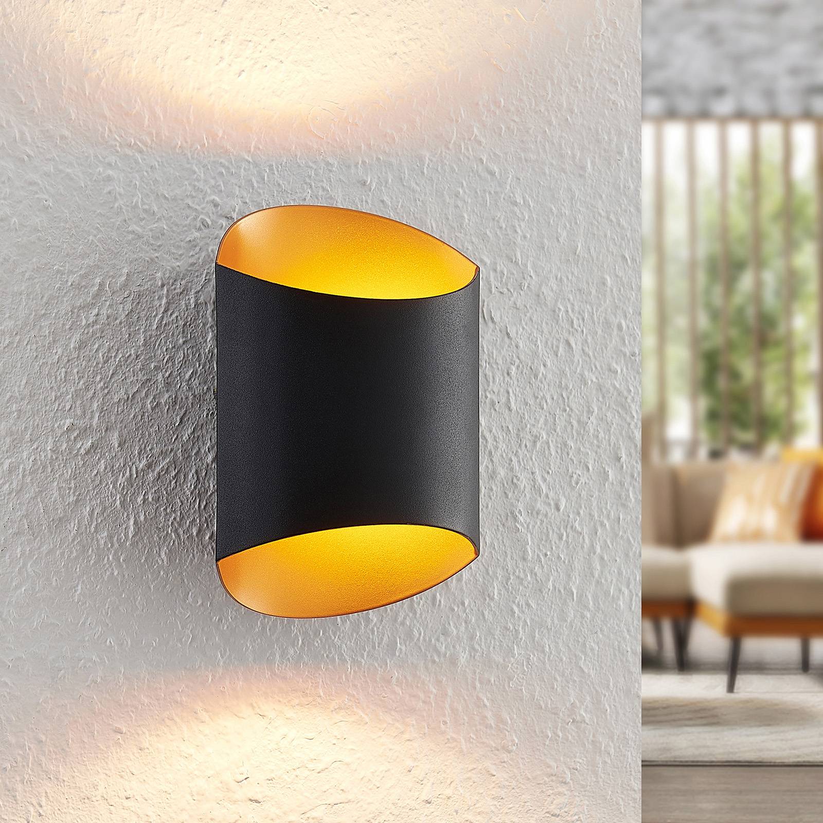 Photos - Chandelier / Lamp Arcchio Ayaz LED wall lamp, black and gold 