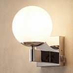 Badkamerwandlamp Kula, glazen kap, IP44, chroom