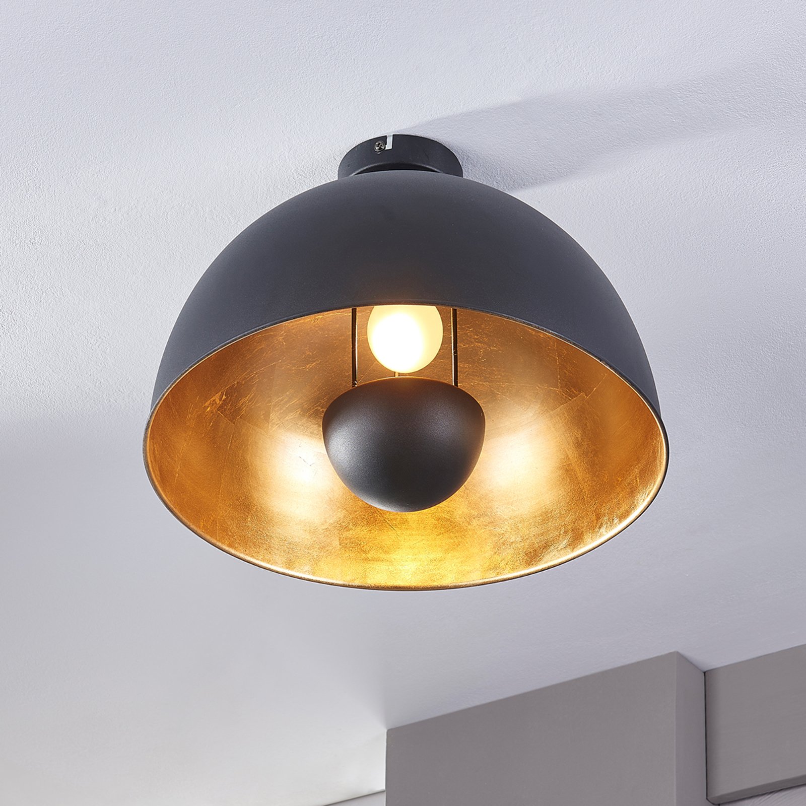 Lya Plafonnier Ø41 Black/Gold - Lindby