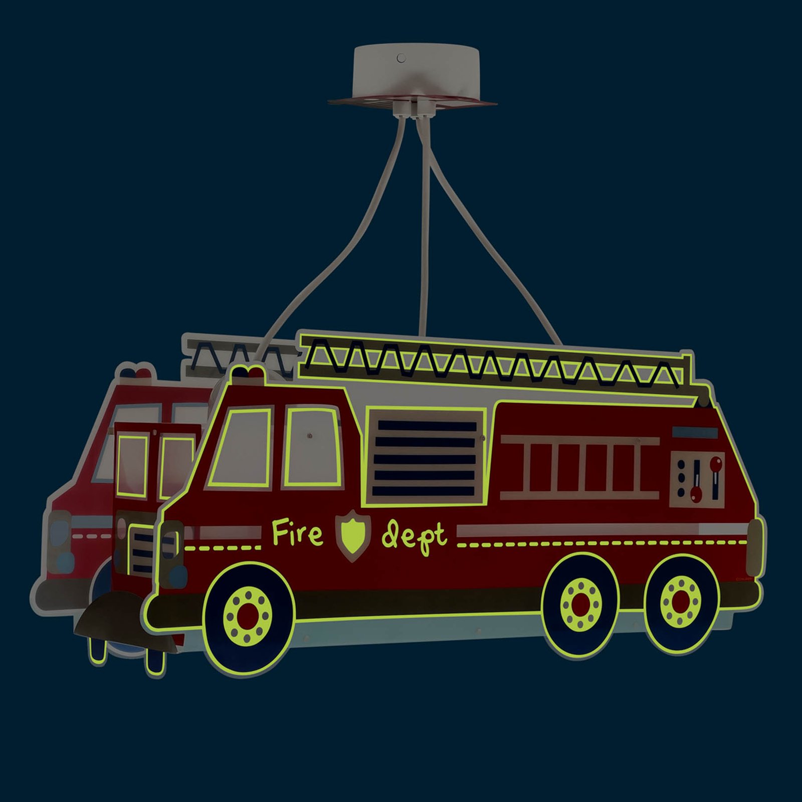 Dalber Fire Truck Hängeleuchte, Feuerwehrauto, rot