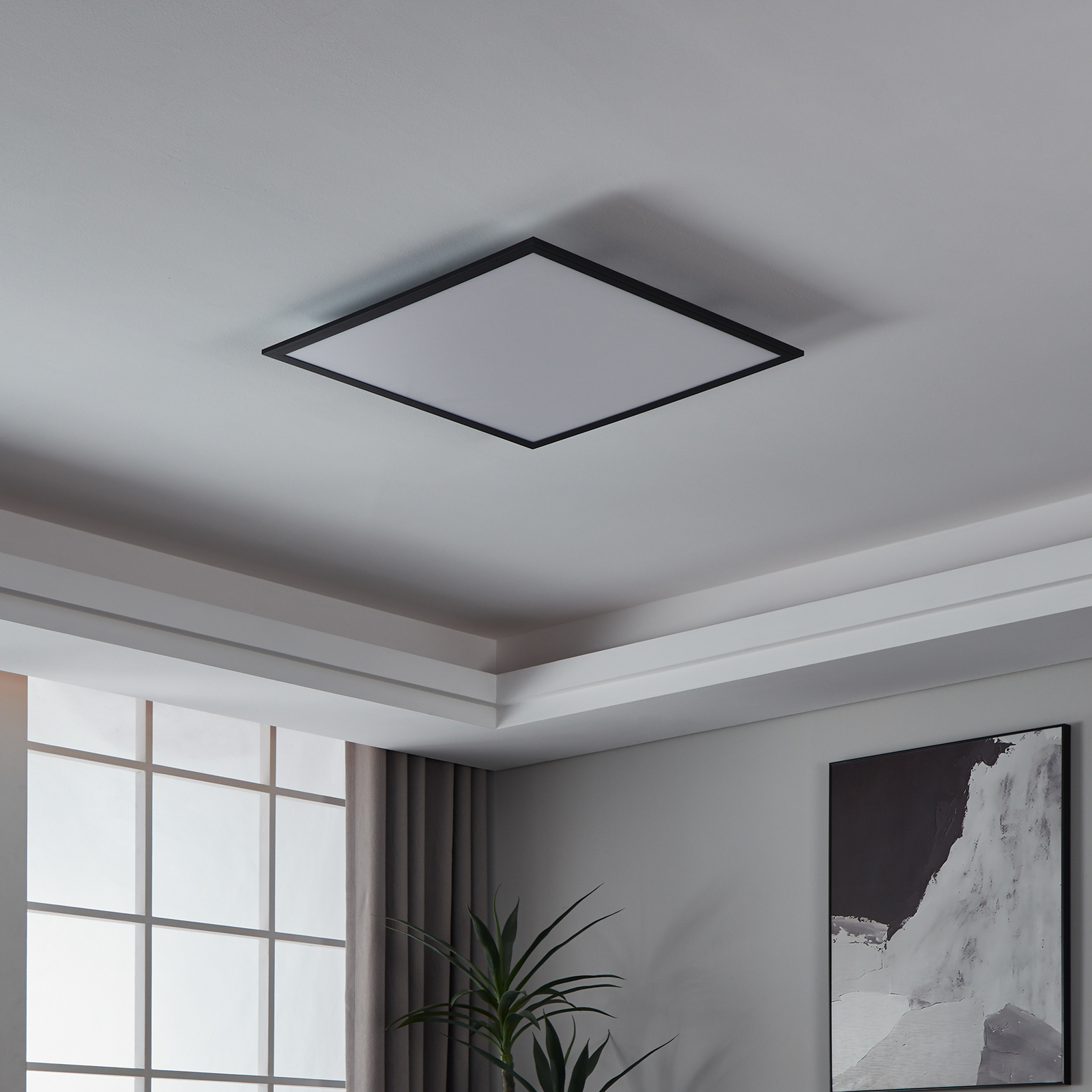 Candeeiro de teto EGLO connect CCT 59,5x59,5cm preto