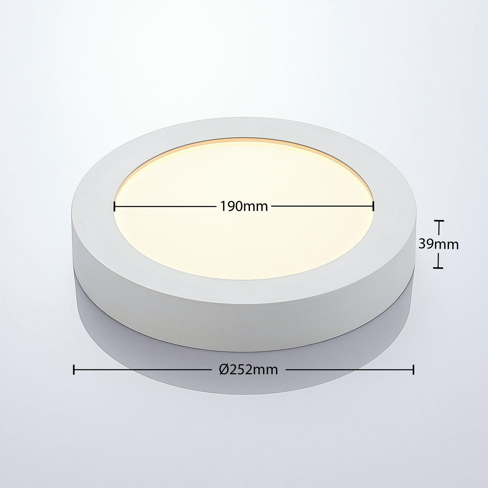 LED plafondlamp Marlo wit 3.000K rond 25,2 cm