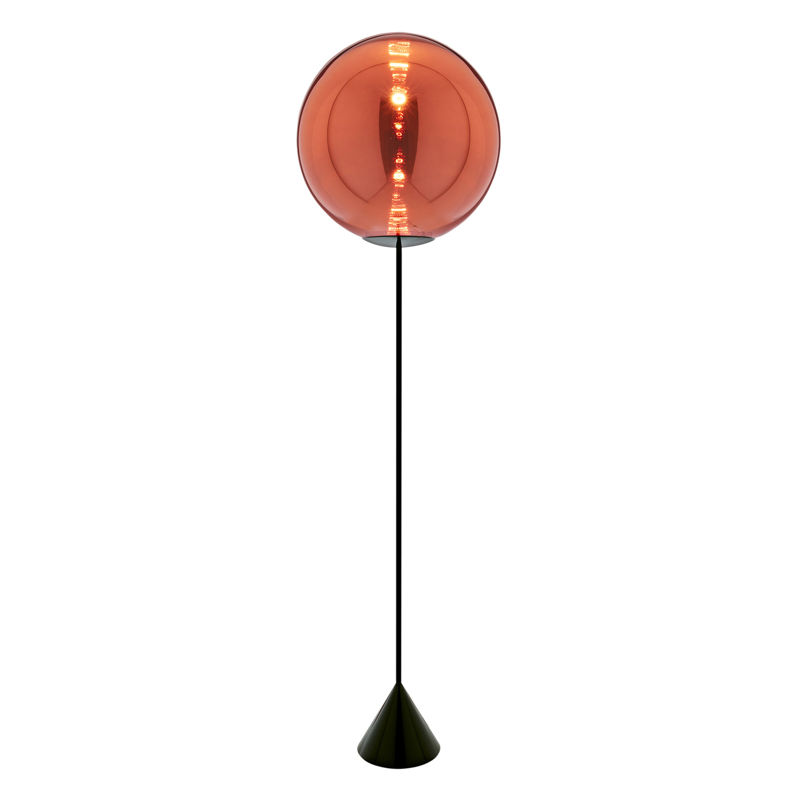 Candeeiro de pé Tom Dixon Globe Cone LED, cobre