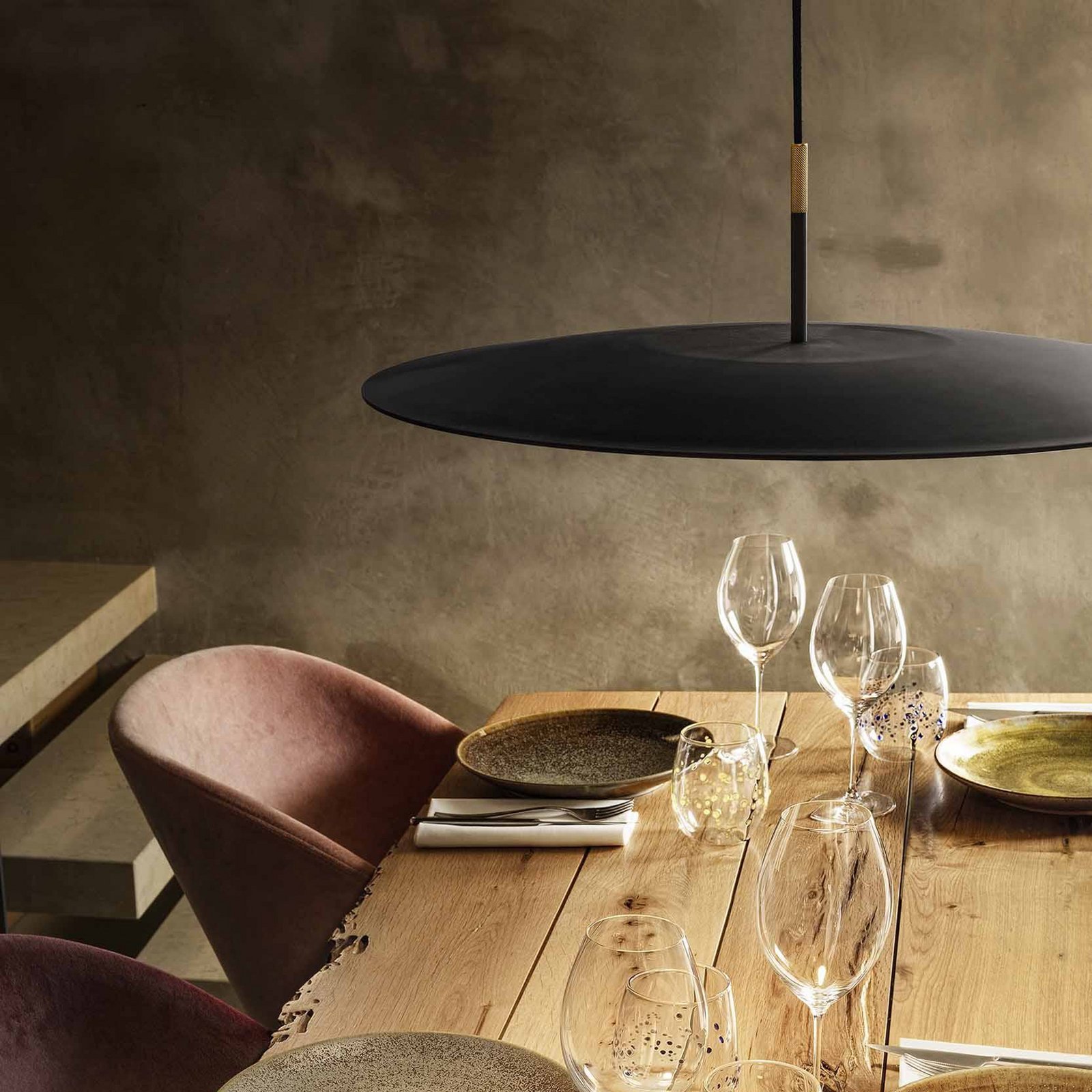 OLEV LED-Hängelampe OVERFLY PLUS, schwarz Ø 55 cm Metall 927