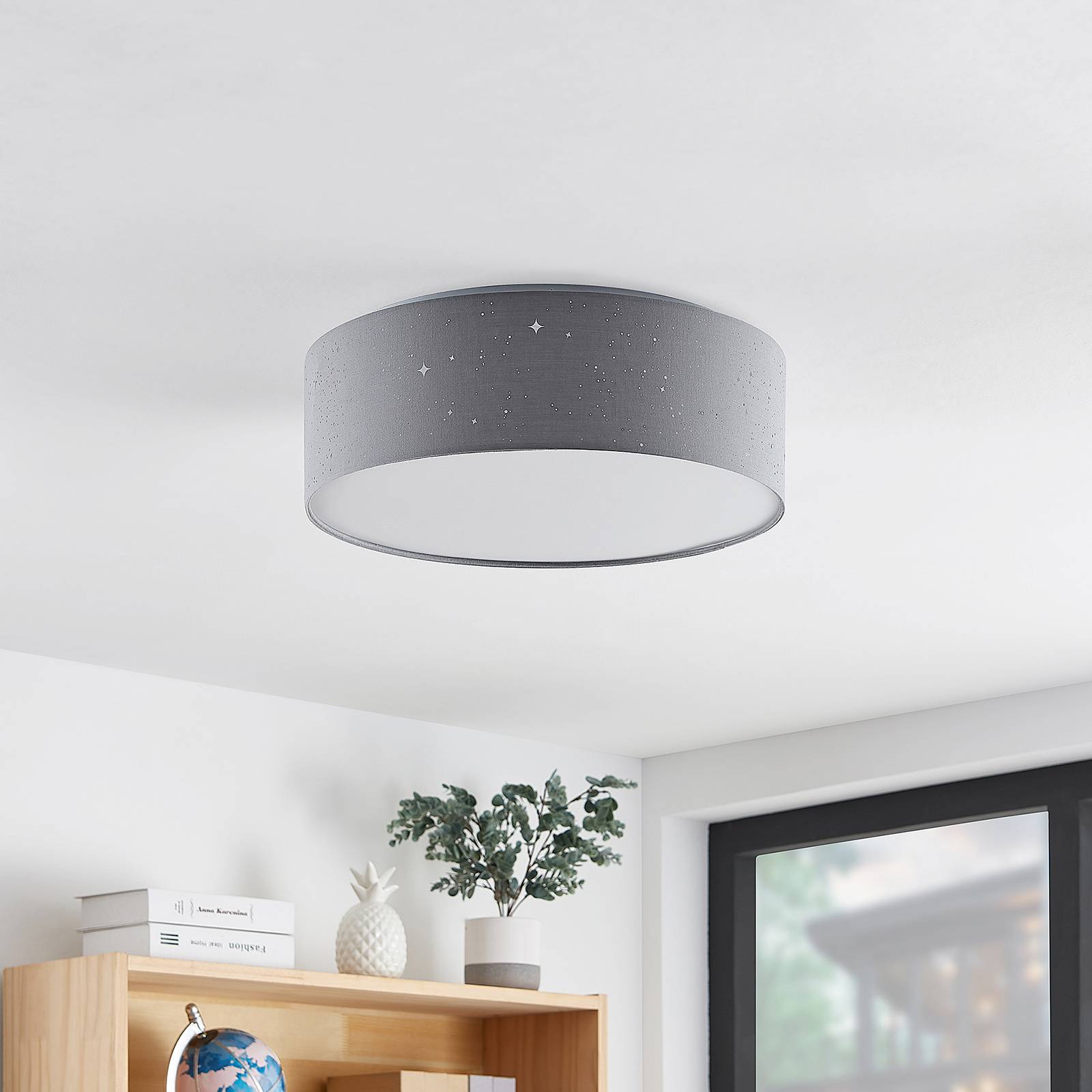 Lindby Ellamina lampa sufitowa LED 40cm jasnoszara