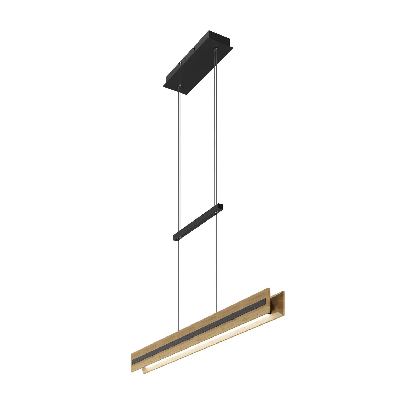 LED-Hängeleuchte Chile S, eiche/granit, Länge 116 cm