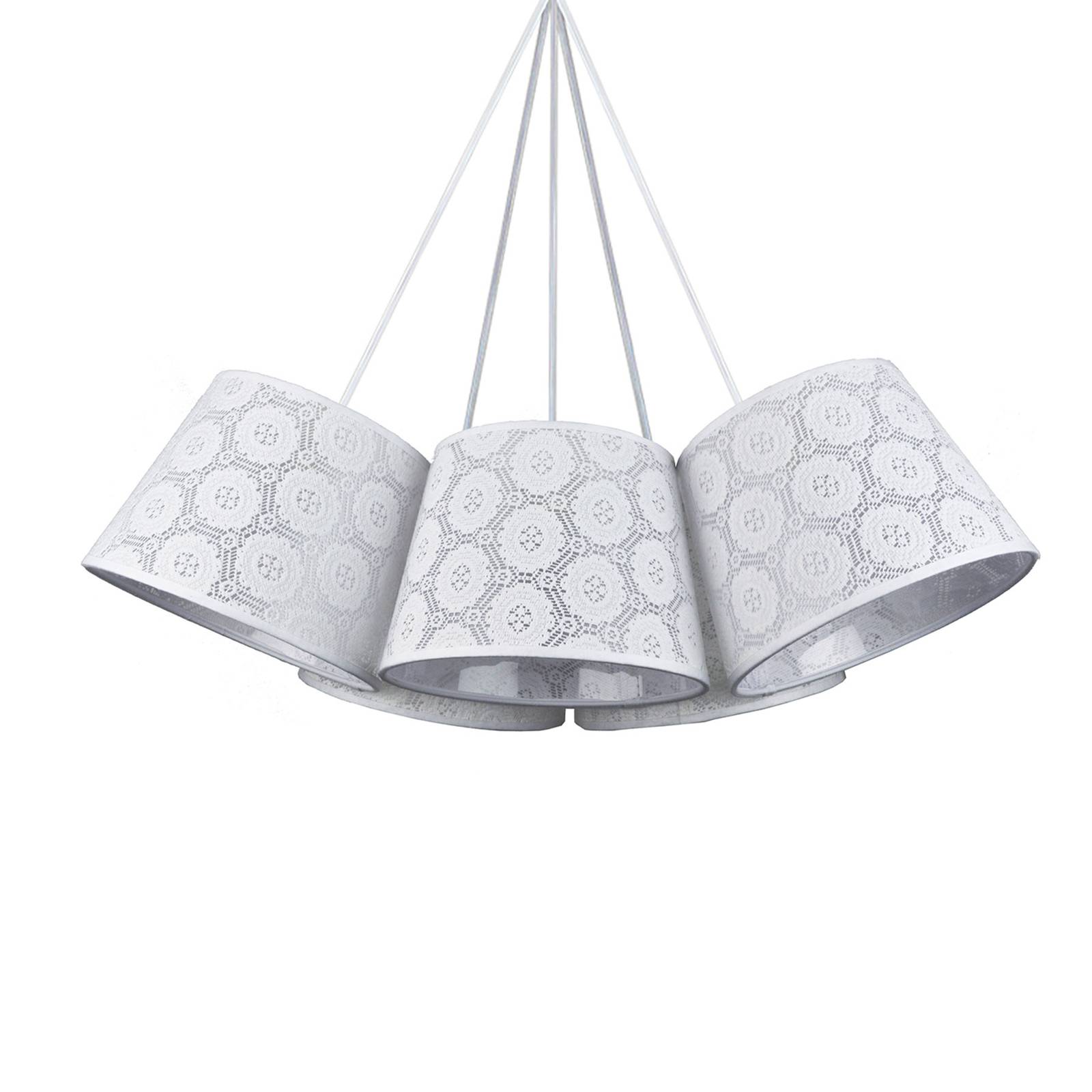 Salsa hanging light, 5-bulb, patterned white