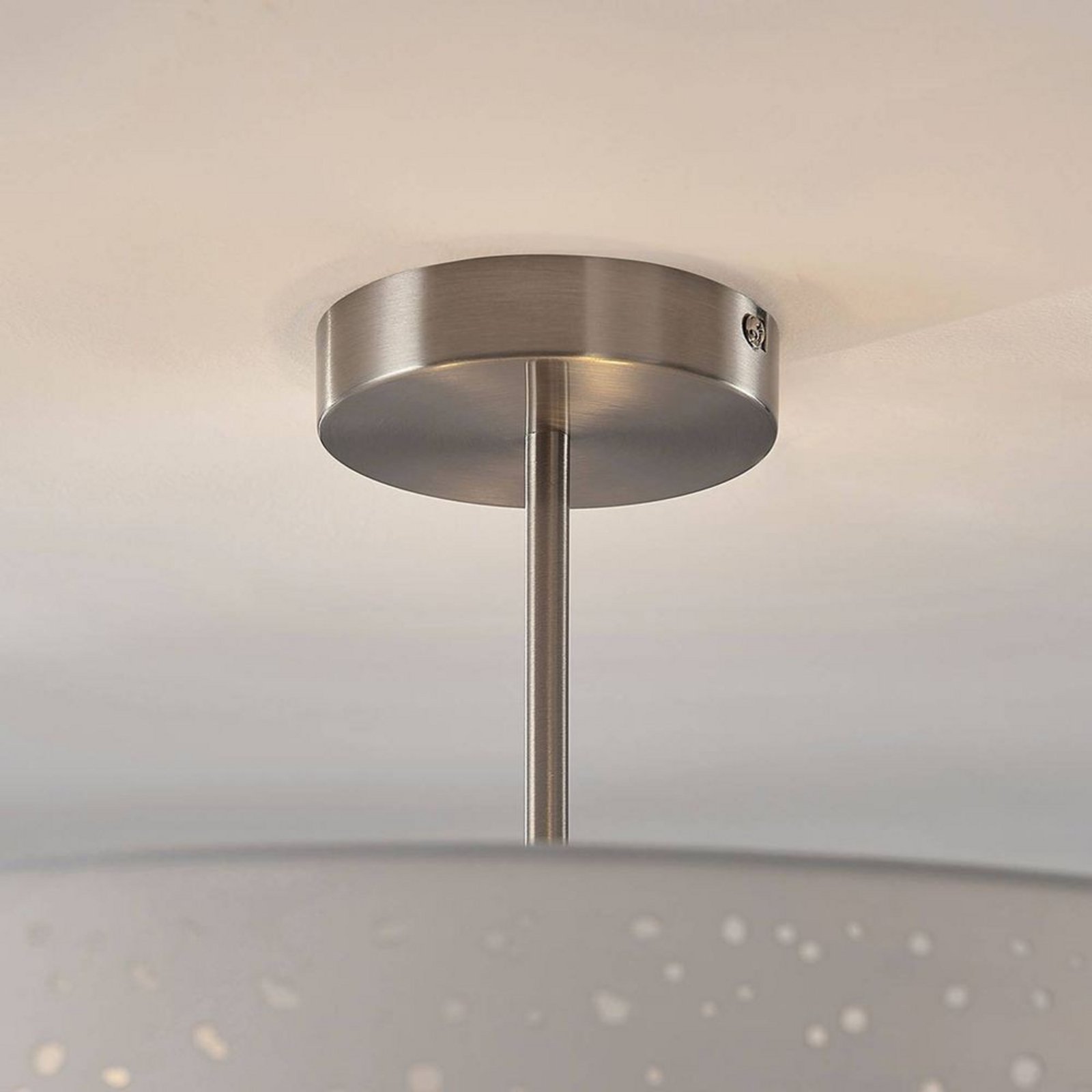 Umma Ceiling Lamp H30 White/Satin Nickel - Lindby