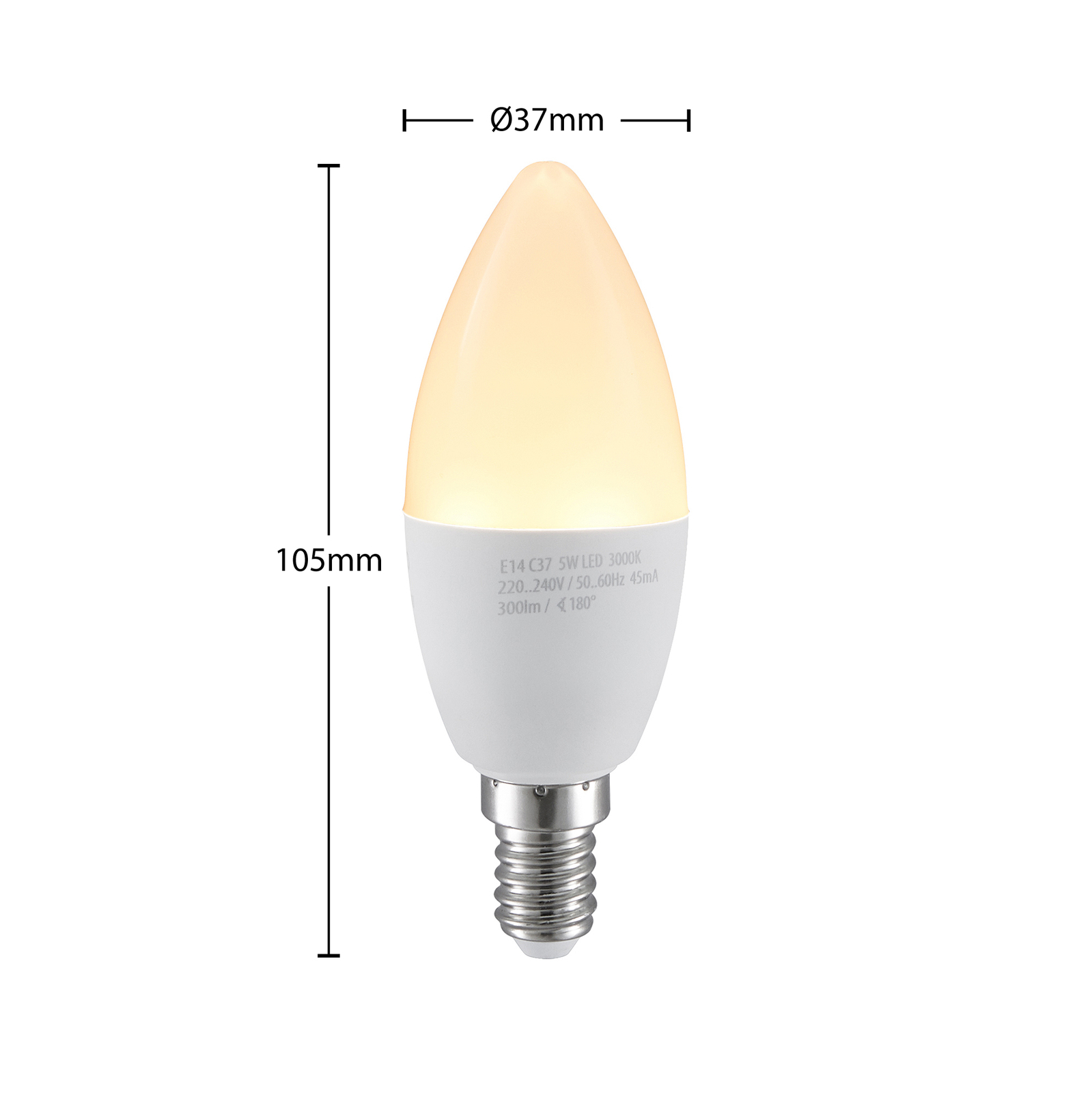 LED-Kerzenlampe E14 C37 5W 3.000K opal