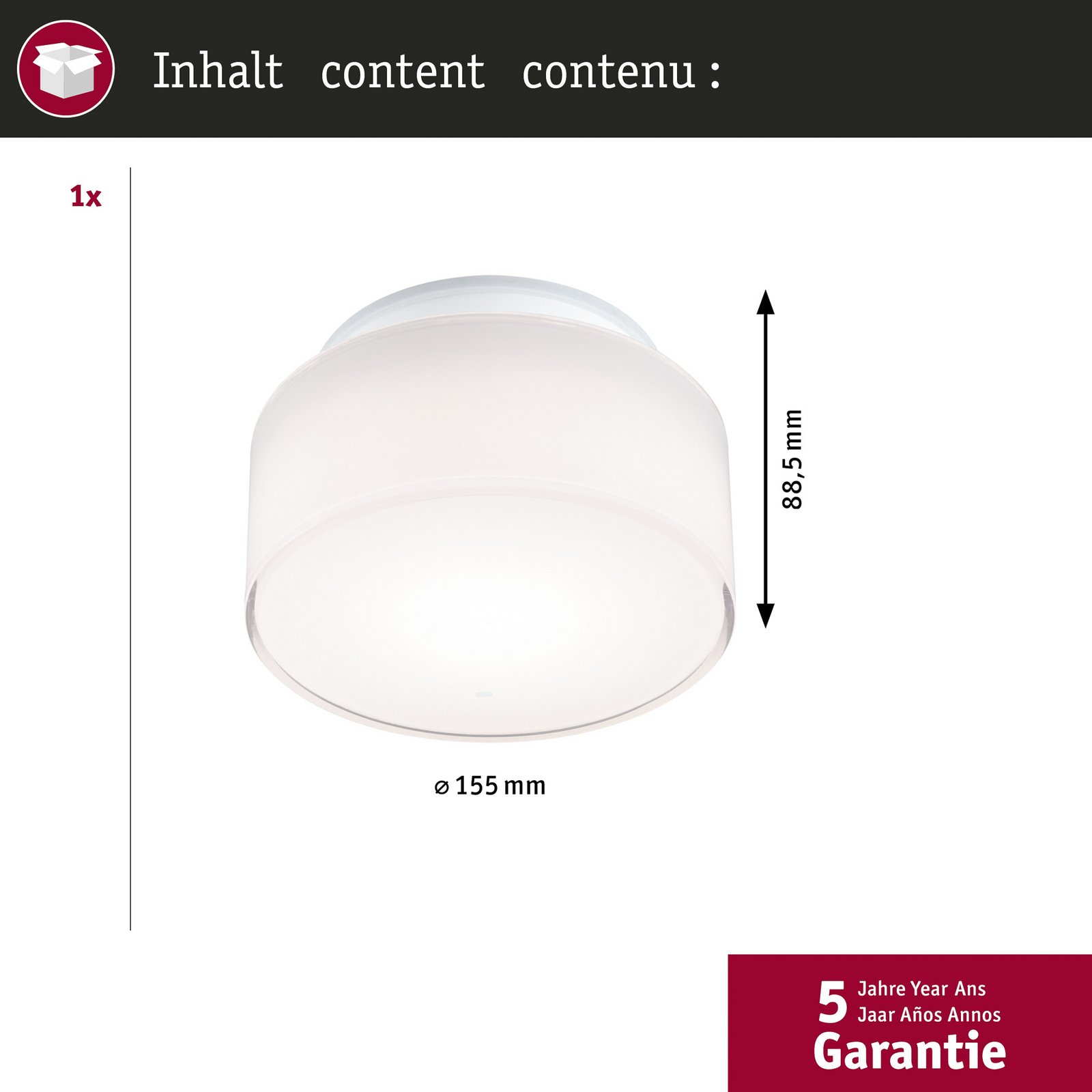 Paulmann LED stropní svítidlo Maro, bílé, Ø 16 cm, IP44 Paulmann LED stropní svítidlo Maro, bílé, Ø 16 cm, IP44