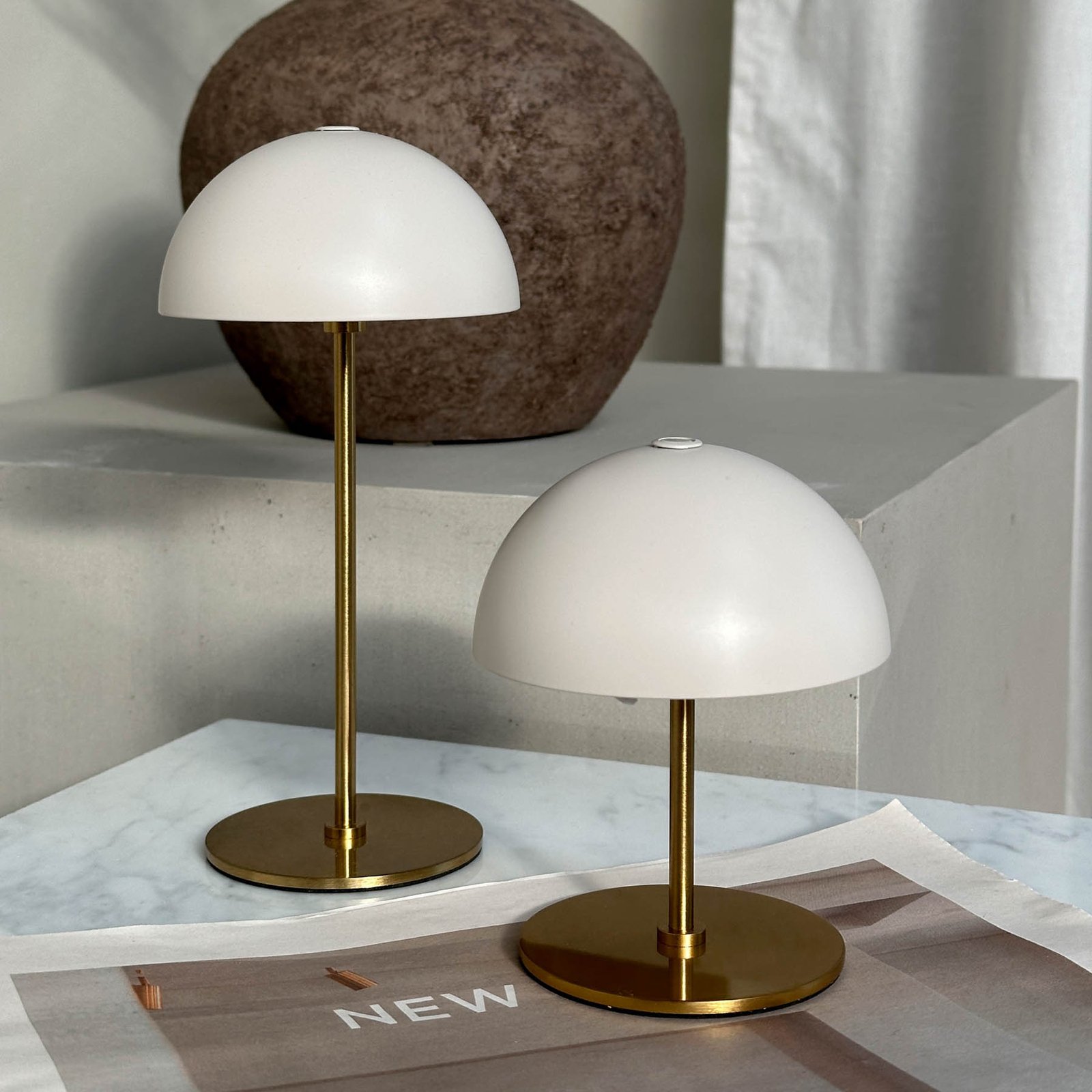 Along Portable Lampe de Table 2 pcs. Mini Beige/Brass - DybergLarsen