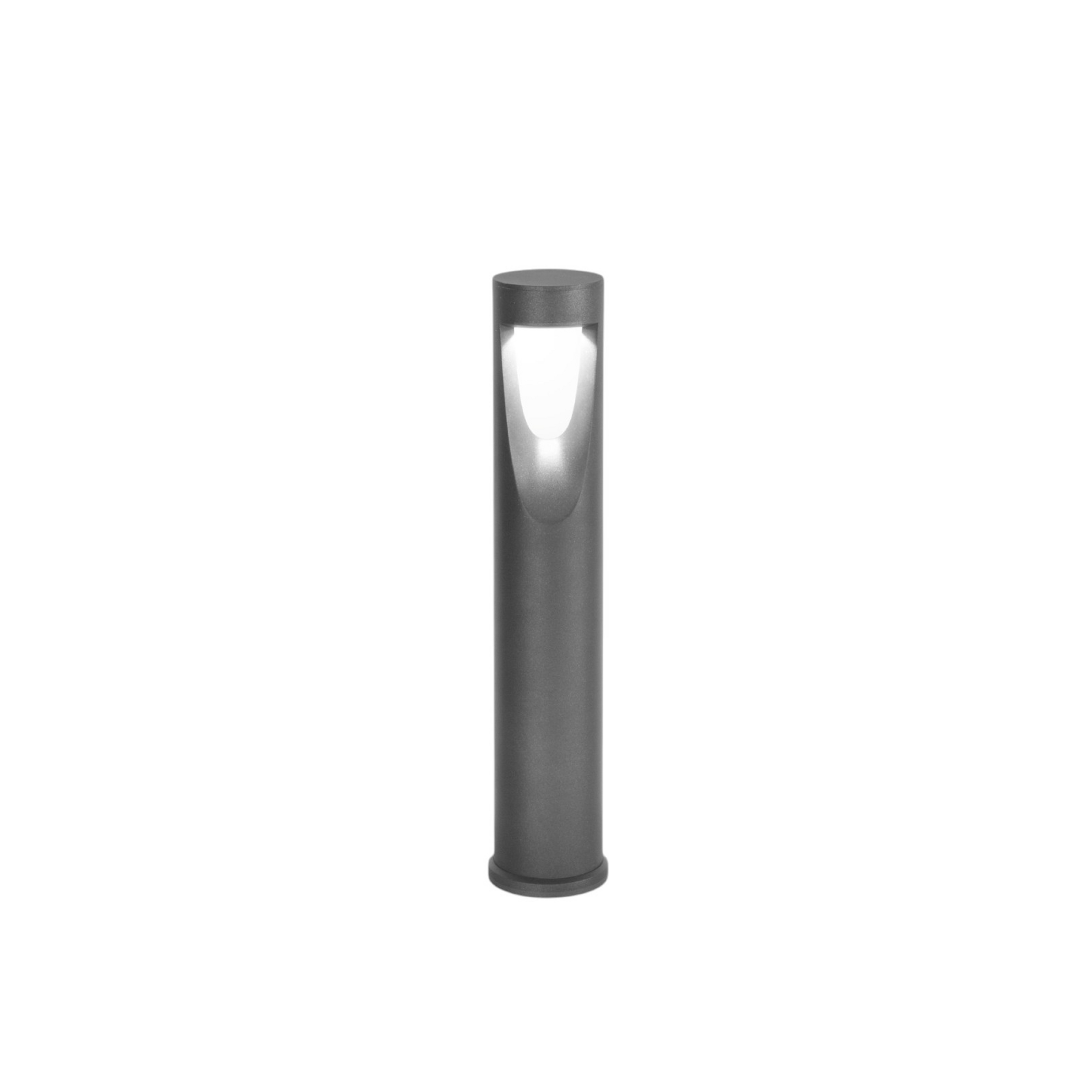 Borne lumineuse LED Teo, 60 cm de haut, noir, métal, IP65