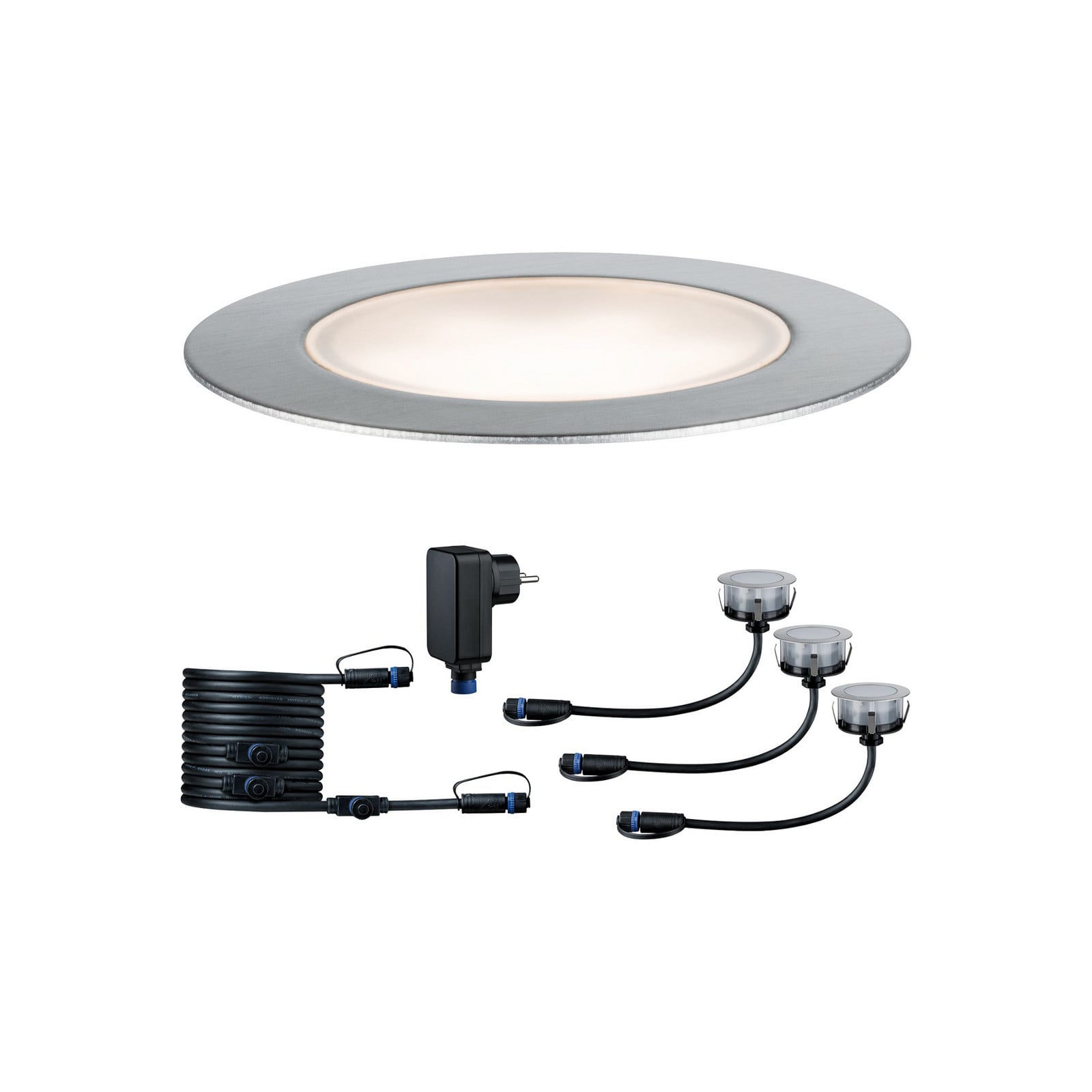 Plug &amp; Shine 3 LED Nedgravningsspot Floor Eco IP67 Silver Paulmann - Moderne - Metal - Med én lyskilde