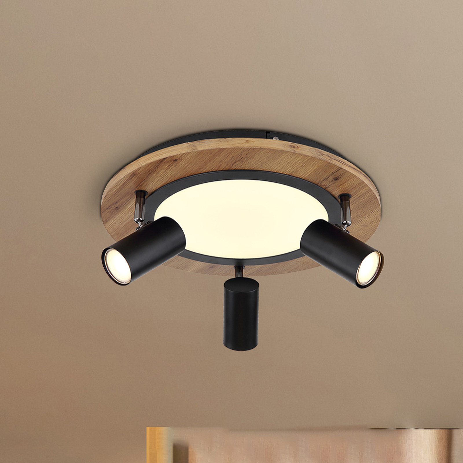 Kassu ceiling light in wood design Ø 40cm