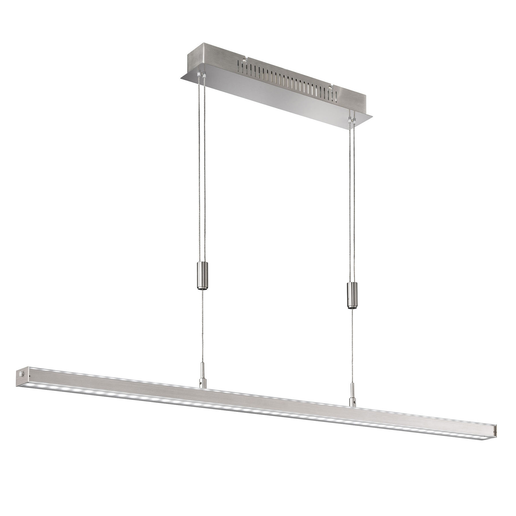 Fischer & Honsel Vitan TW LED pendant light, grey, length 150 cm, for Living / Dining Room, metal, acrylic, 18 W, energy efficiency: A+, L: 150 cm, W: 7 cm