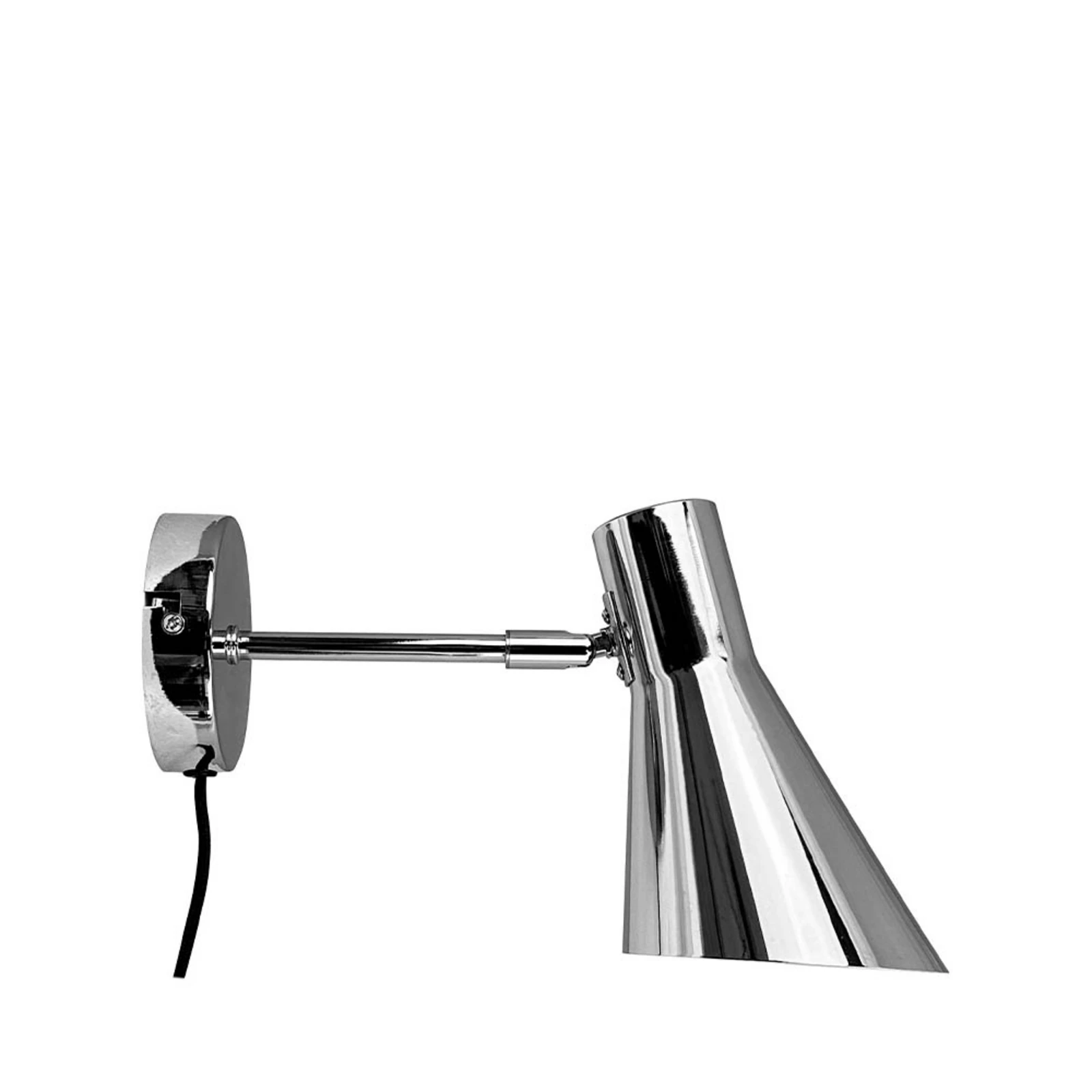 Dyberg Larsen Wandleuchte DL12, chrom, Kabel, E27, Metall